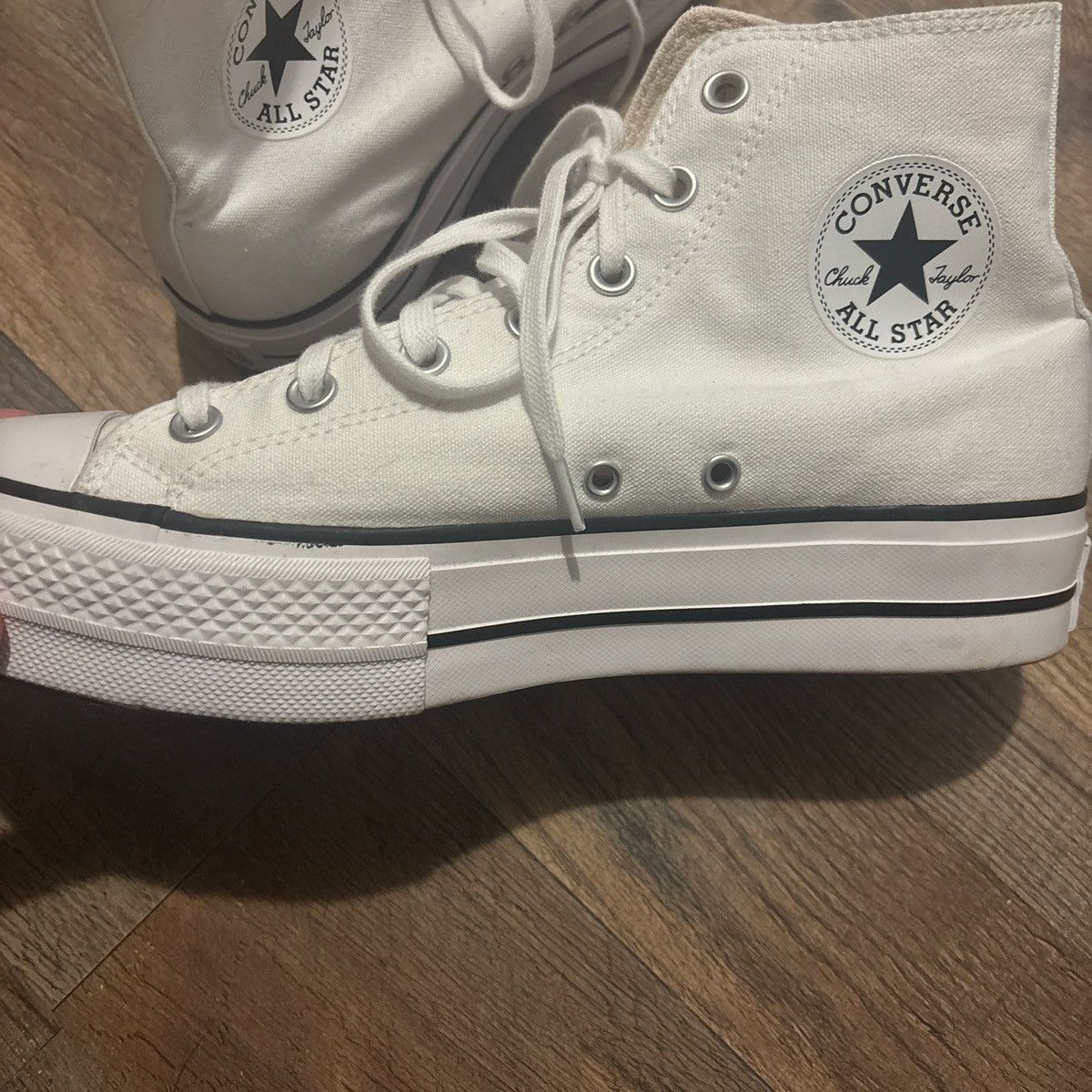Converse White Converse High Top Platform Size US 10 / IT 40 - 4 Thumbnail