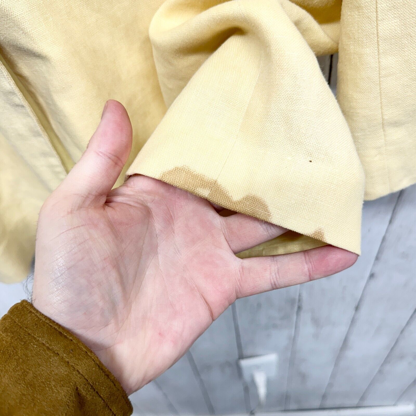 Vintage Clifford & Willis Suit Jacket 8 Yellow Single Breasted Linen Size M / US 6-8 / IT 42-44 - 3 Thumbnail