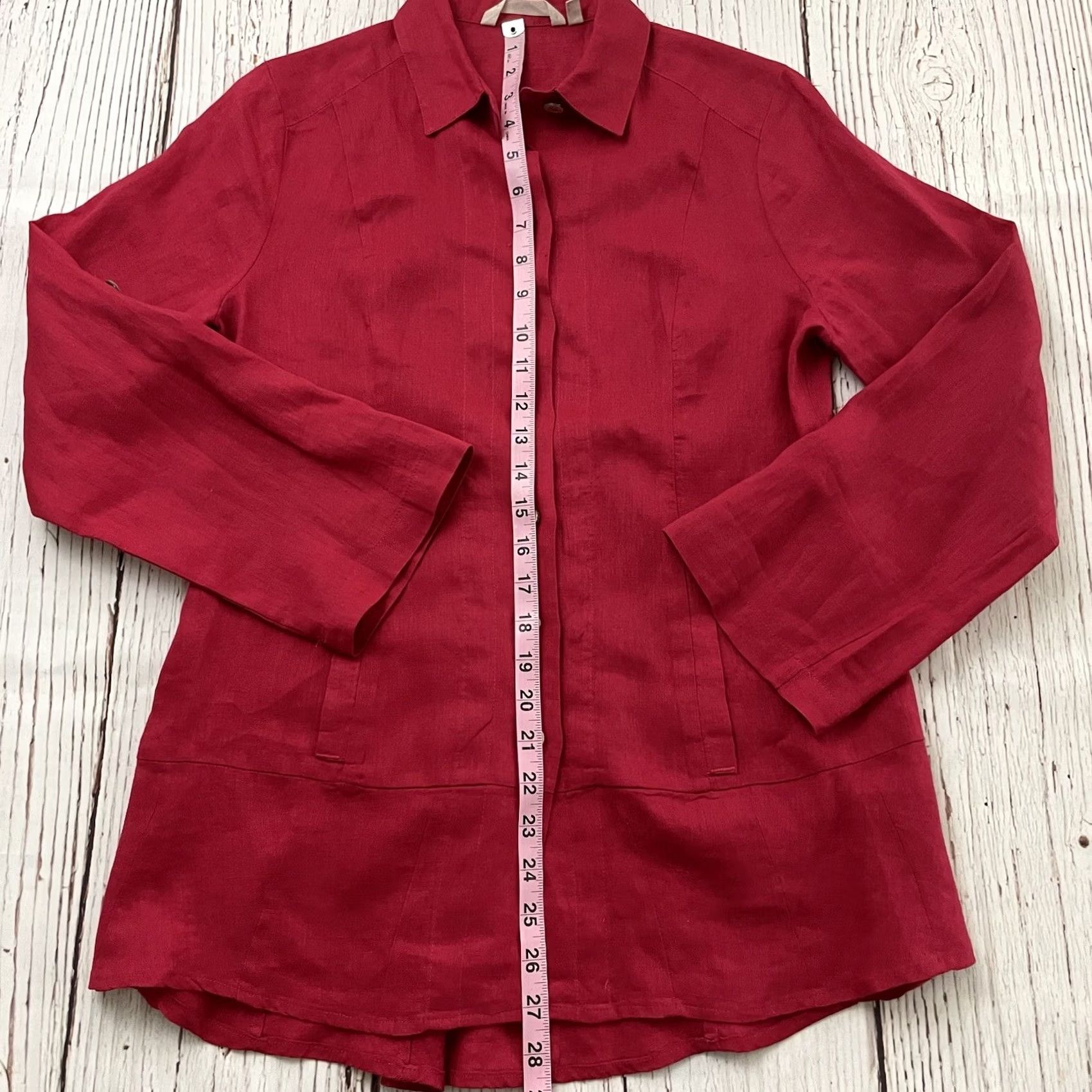 Soft Surroundings Soft Surroundings Blouse 3/4 Sleeve Linen Button Front Pink Womens XS Petite Nike Size XS / US 0-2 / IT 36-38 - 3 Thumbnail