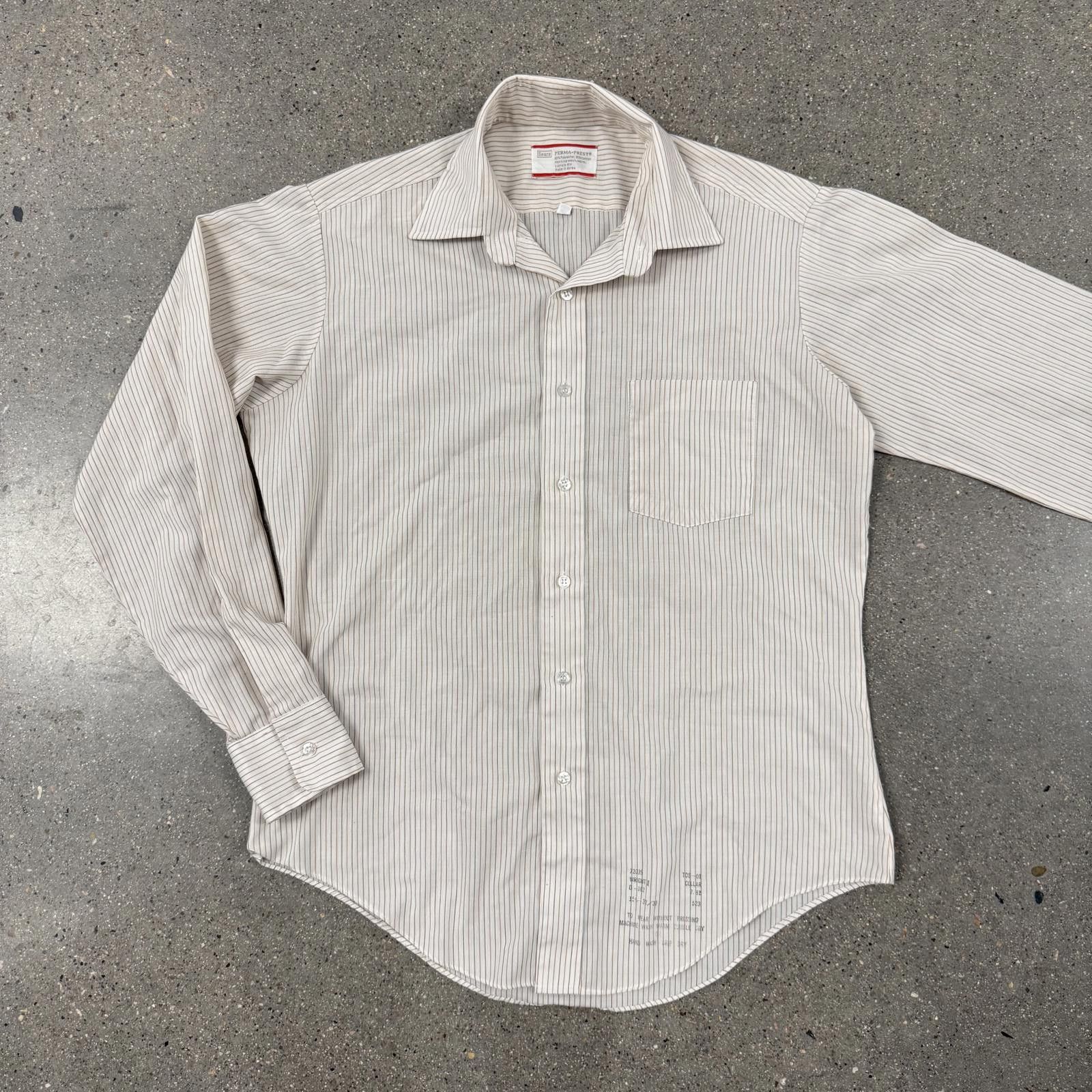 Sears Vintage 70s 80s SEARS PERMA-PREST Dress Shirt 15½ 32-33 DS Size US M / EU 48-50 / 2 - 1 Thumbnail