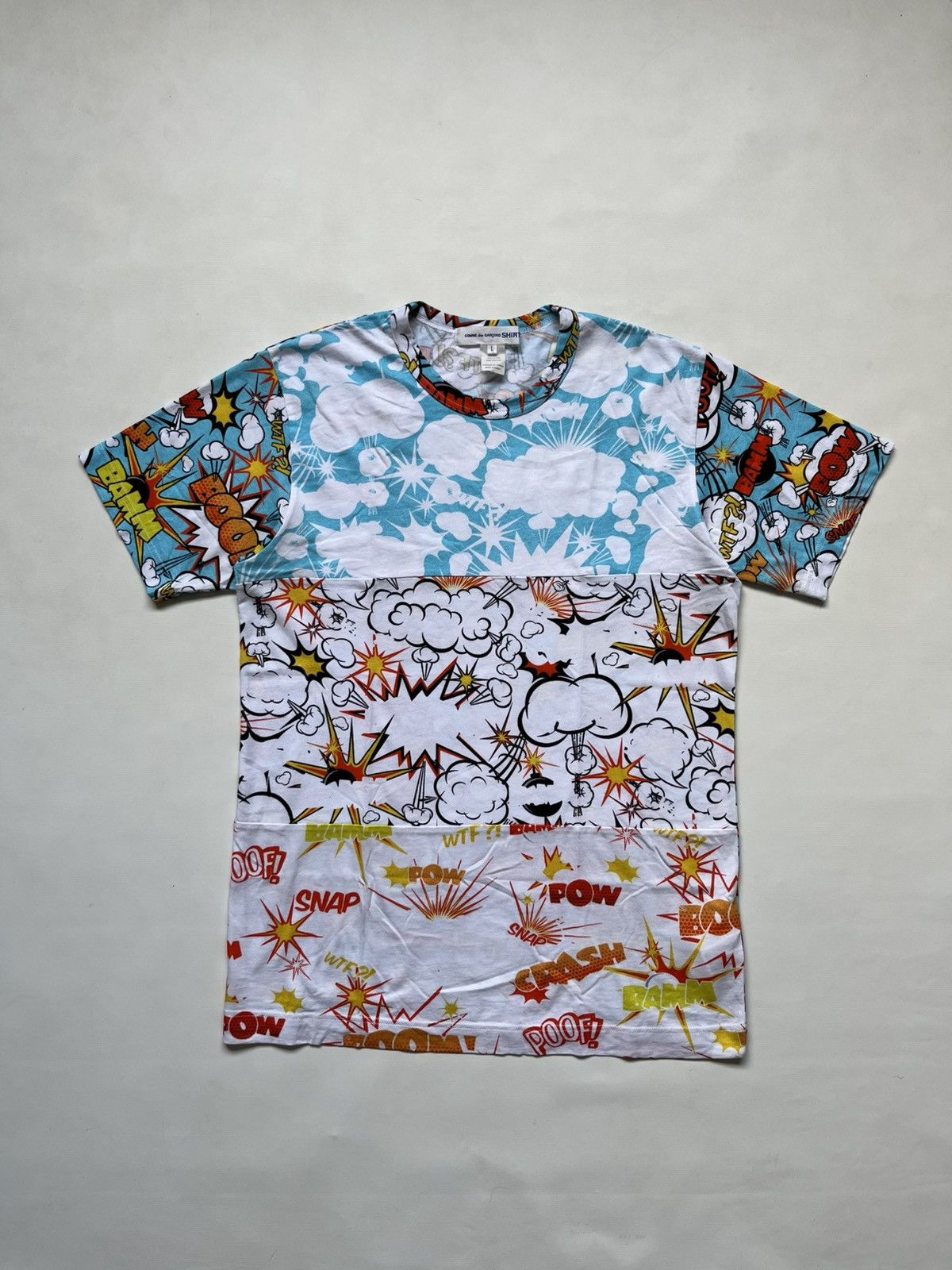 Comme des Garcons SHIRT Comme des Garcons Shirt AW19 "Vertical Comic Print" T-Shirt Size US L / EU 52-54 / 3 - 10 Thumbnail
