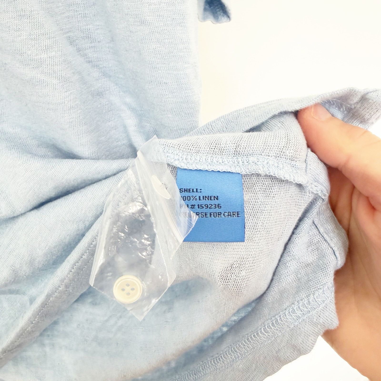 J.McLaughlin J. McLaughlin Light Blue 100% Linen Short Sleeve Polo Sz L Size US L / EU 52-54 / 3 - 3 Thumbnail