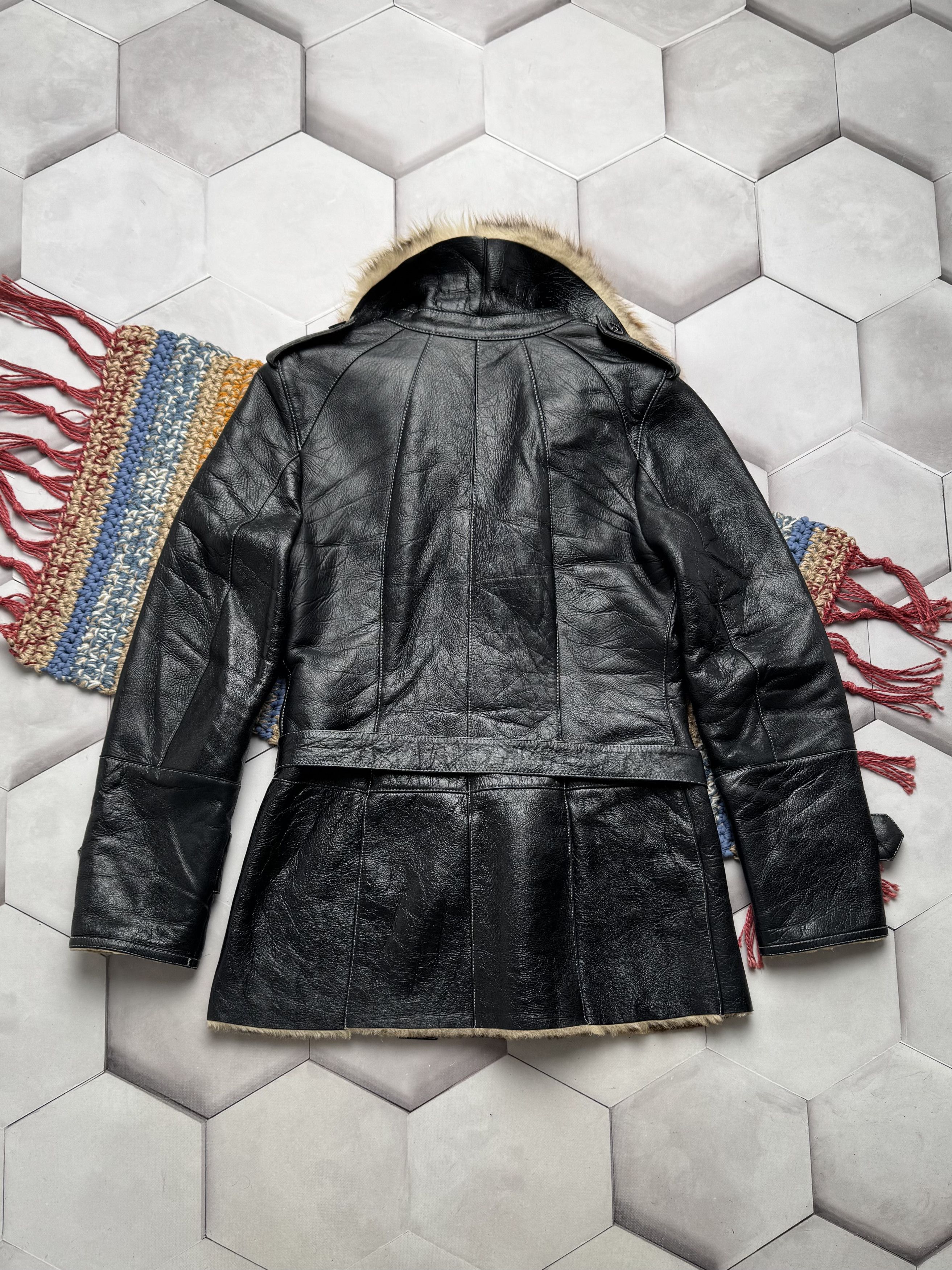 Japanese Brand Vintage Real Sheepskin Coat With Belt (E4) Size L / US 10 / IT 46 - 11 Thumbnail