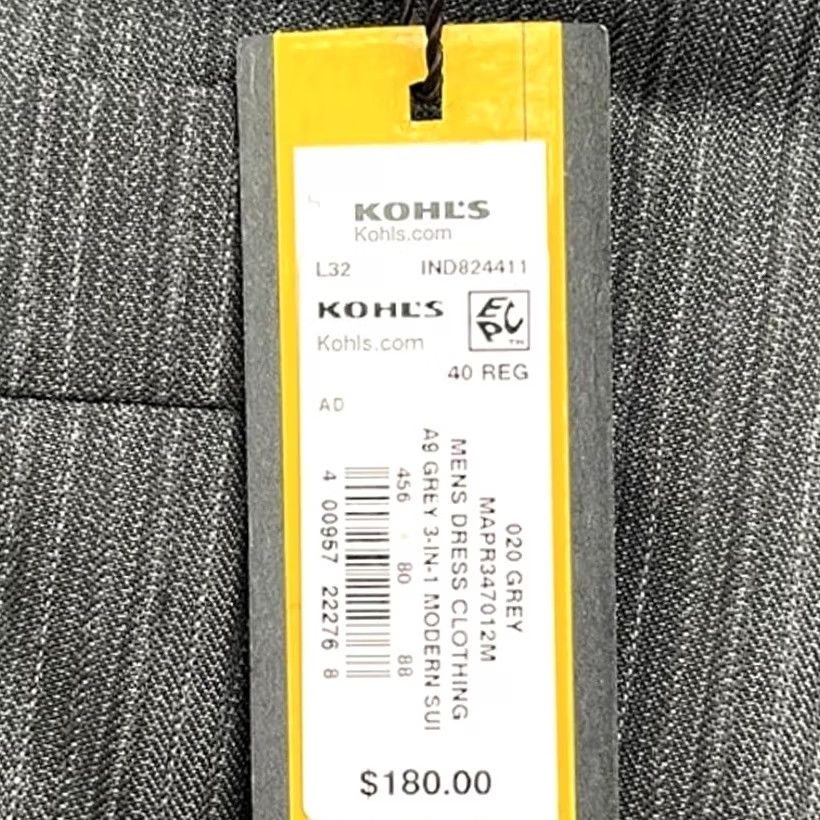 Apt. 9 Apt. 9 Suit Coat Men's Size 40R Gray Modern Fit Suit Size 40R - 6 Thumbnail