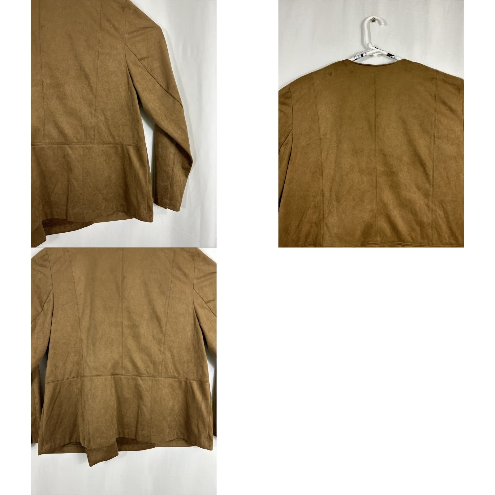 J. Jill J.JILL Faux Suede Moto Jacket Women's XL Asymmetric Zip Stretch Brown Jacket Size XL / US 12-14 / IT 48-50 - 9 Thumbnail