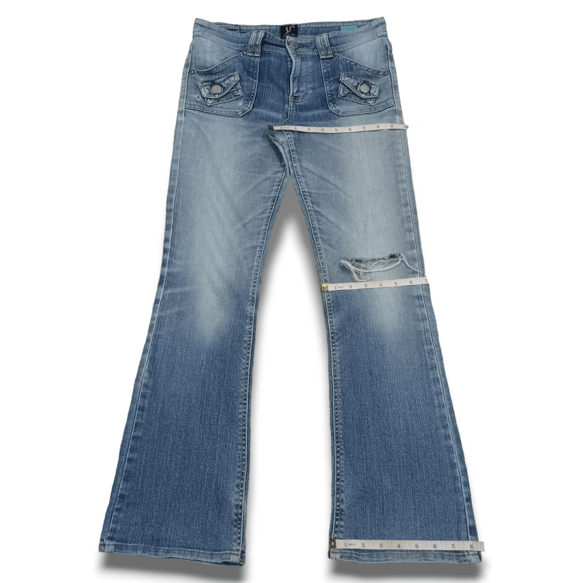 Edwin Vintage Japanese Edwin Fade Ripped Flare Bush Pants 30x30 Size 30" / US 8 / IT 44 - 12 Thumbnail