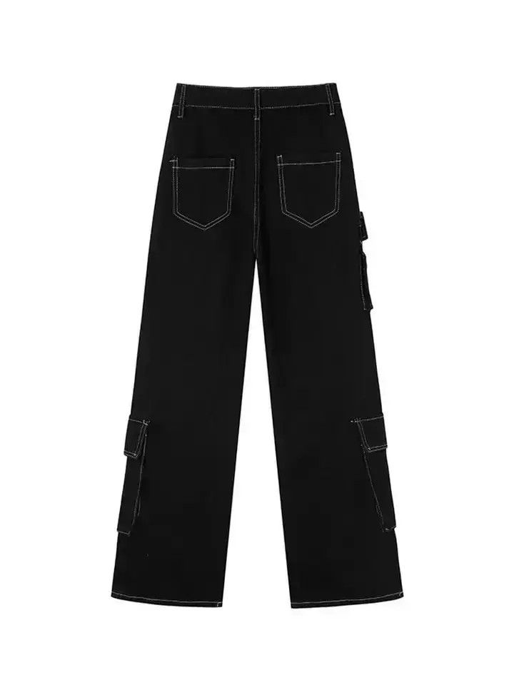 Japanese Brand × Jean Black Cargo Carpenter Denim Jeans Size US 30 / EU 46 - 2 Thumbnail