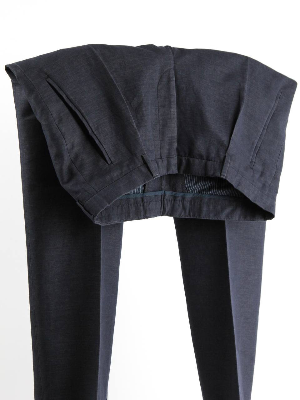 Hugo Boss HUGO BOSS Blue silk and cotton pants Size 48R - 1 Thumbnail