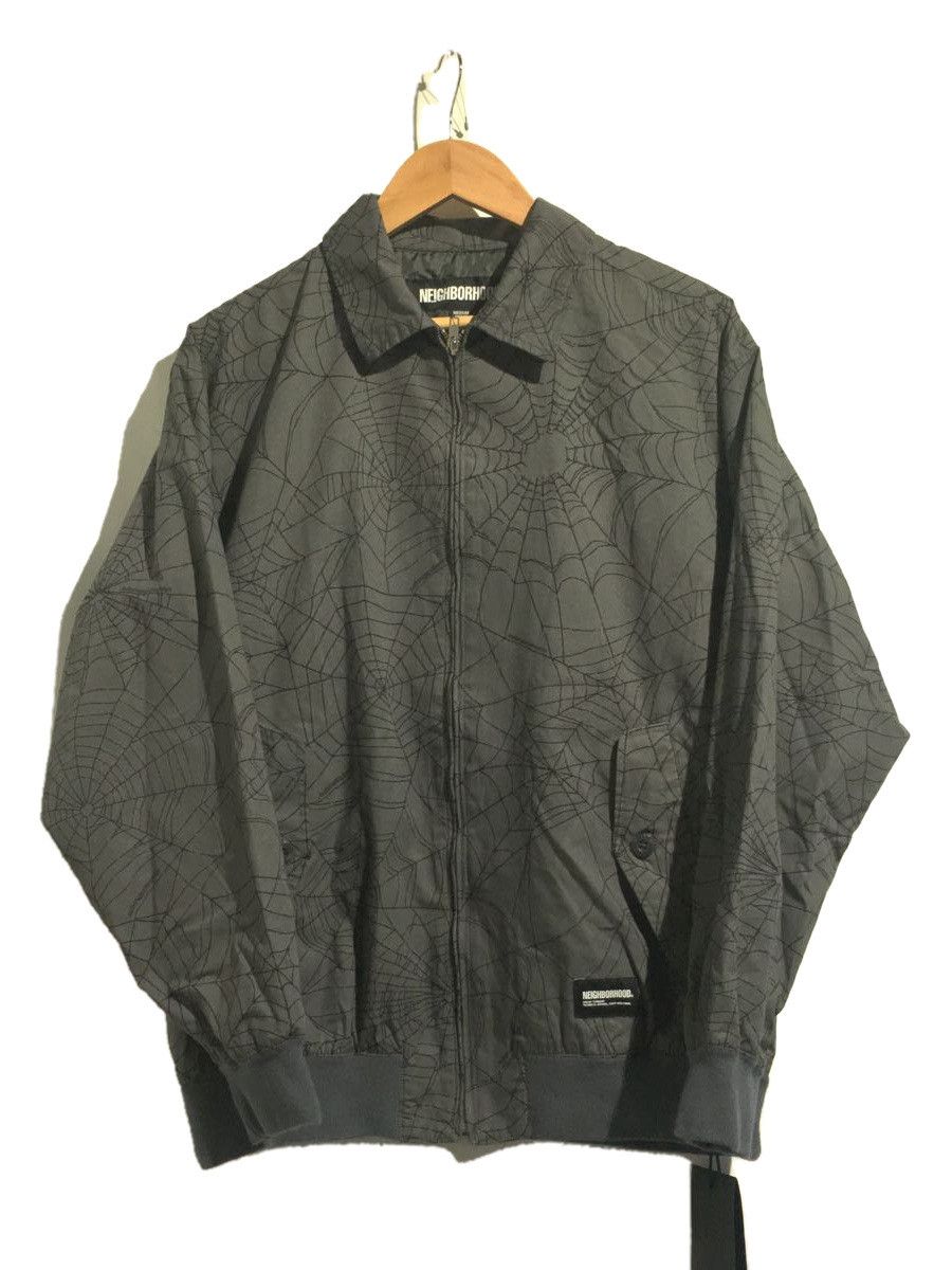 Jacket Blouson Cotton Allover pattern Zip Flap Pocket Gray