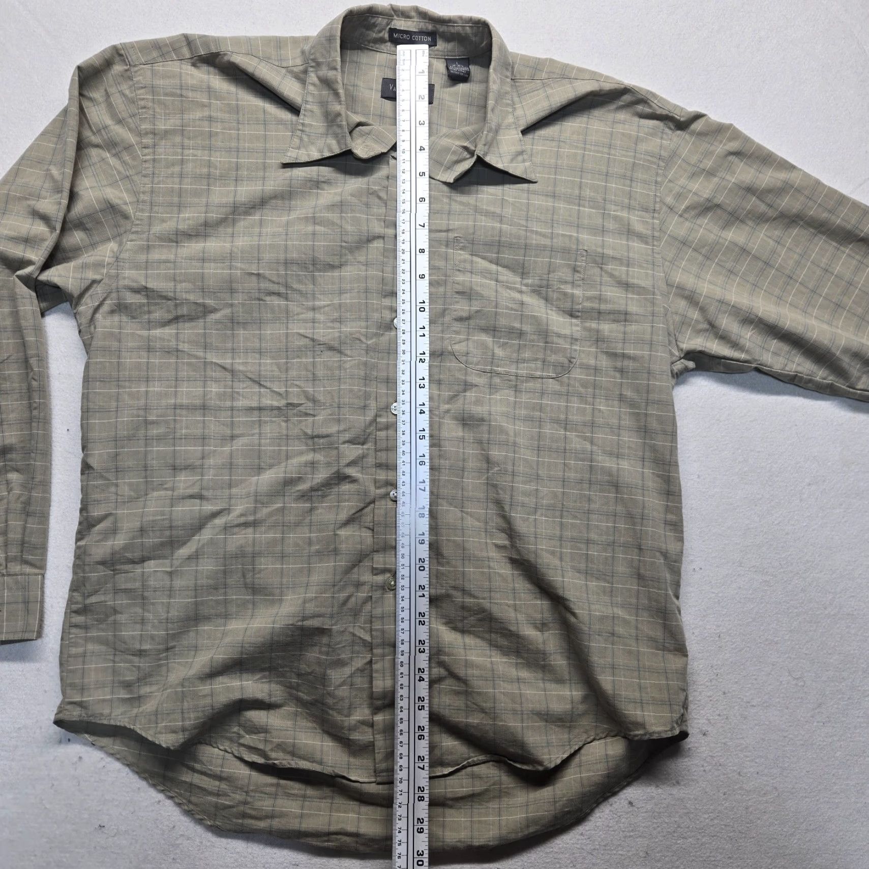 Van Heusen Van Heusen Button-Up Shirt Adult Men's Large Brown Cotton Casual All Seasons Size US L / EU 52-54 / 3 - 6 Thumbnail