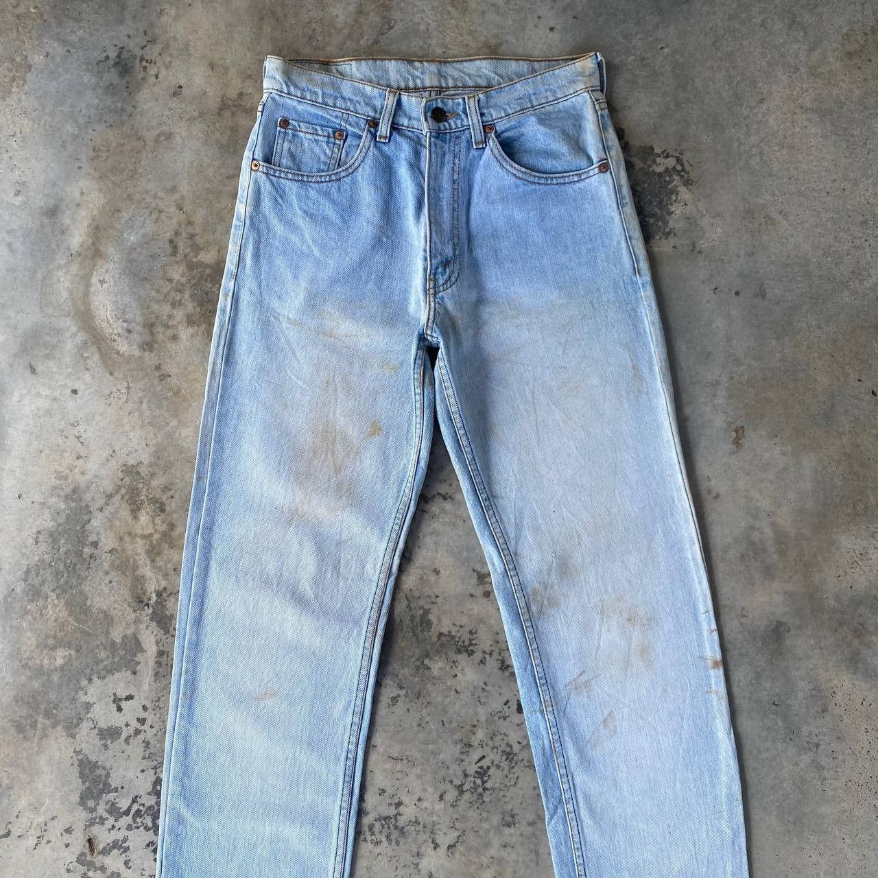 Levi's Vintage Clothing W28" VINTAGE LEVIS 503 YEAR 1989 LIGHTWASH DIRTY GRUNGE JEAN Size US 28 / EU 44 - 4 Thumbnail