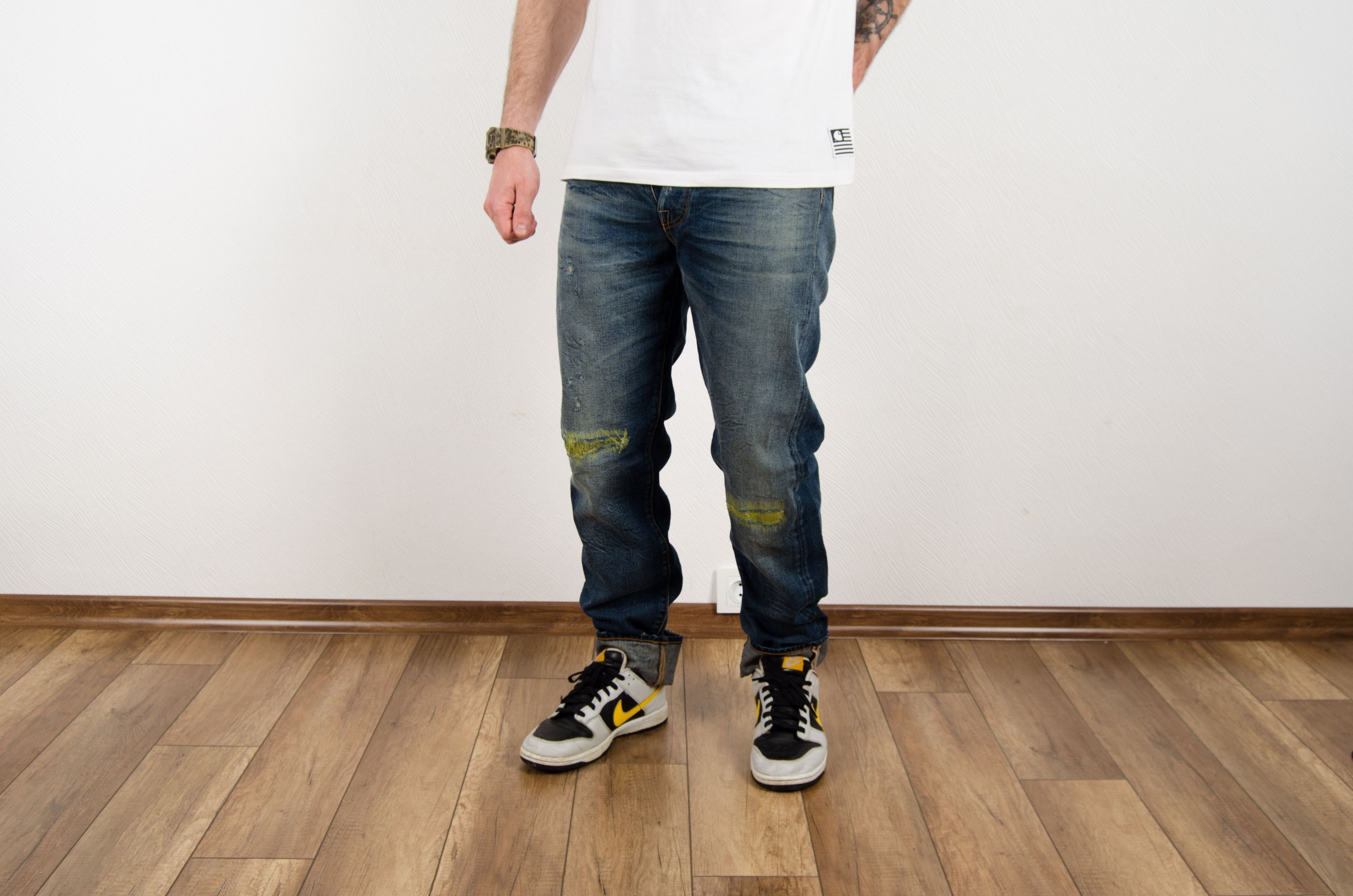 Acne Studios RARE Acne Studios Neon Repair Distressed Denim Jeans Pants Size US 31 - 1 Thumbnail