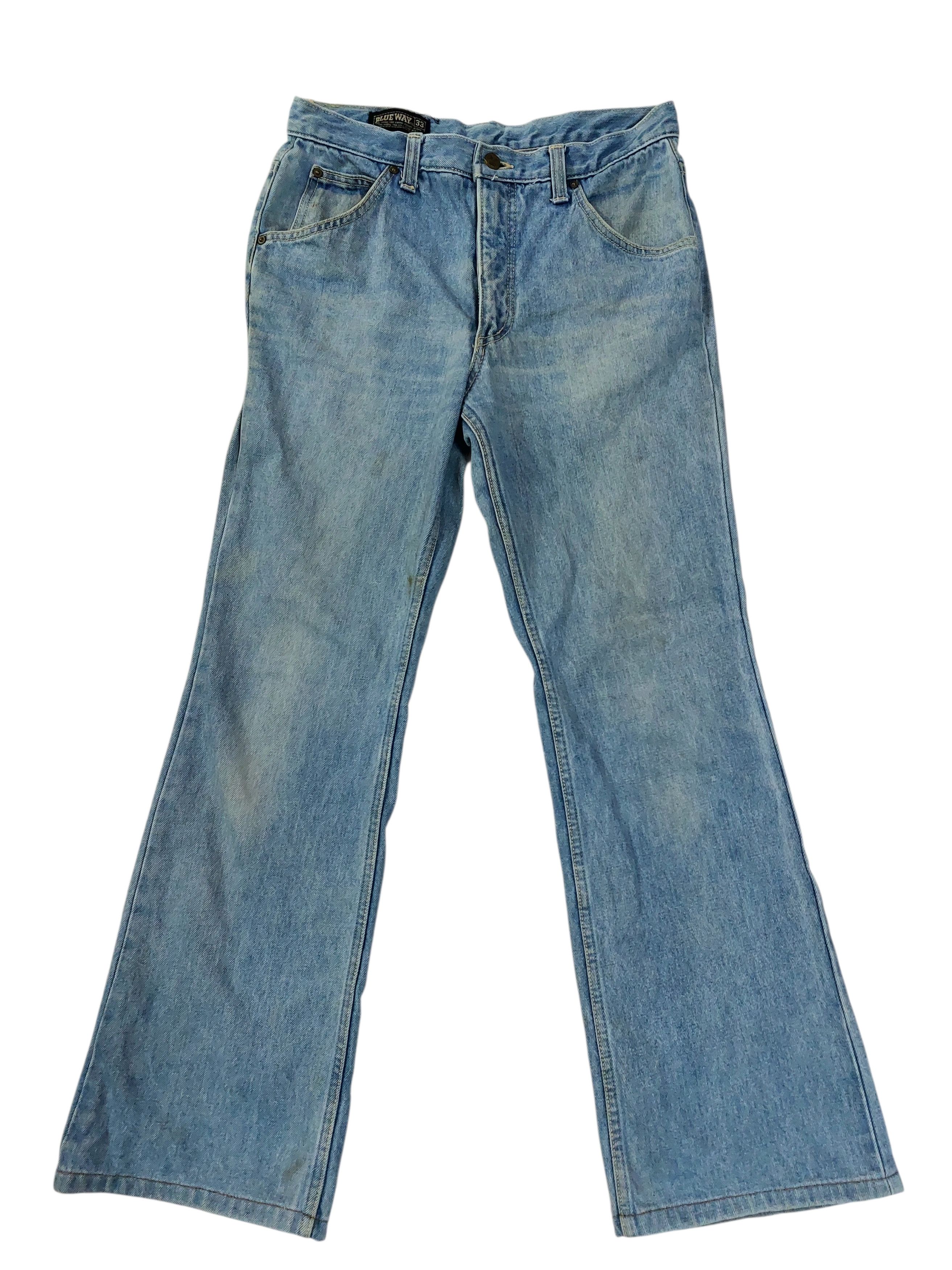 Vintage 🔥Super Flare Blueway Japan Made Classic Denim Size US 30 / EU 46 - 2 Thumbnail