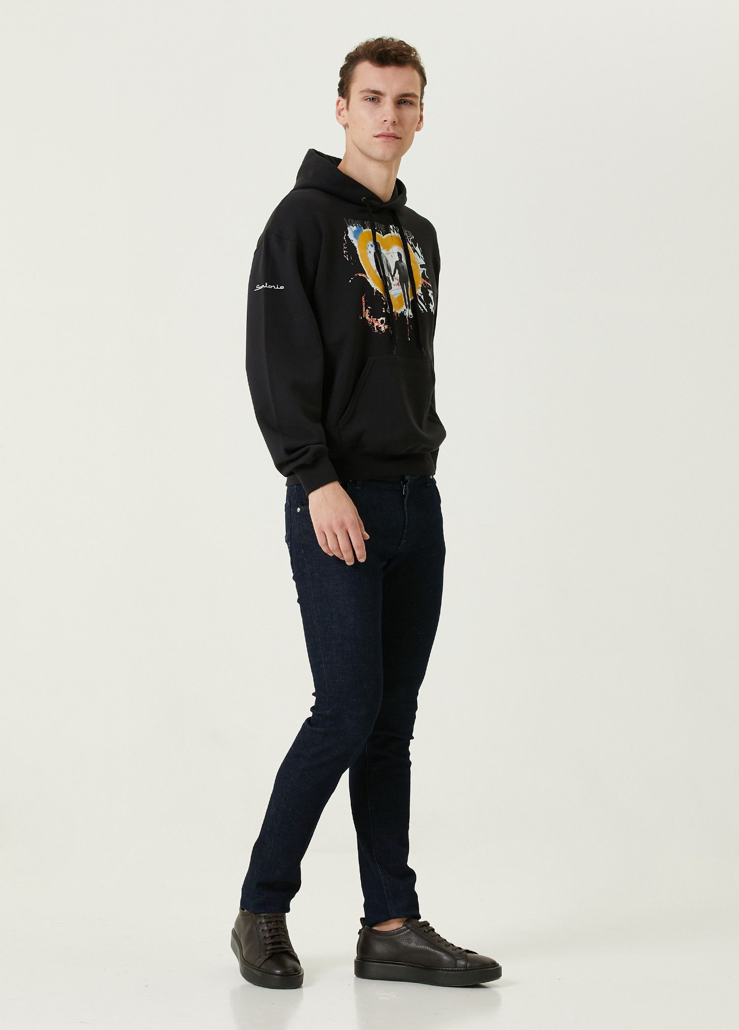 SARTORIO SARTORIO black heart print cotton hoodie sweatshirt Large Size US L / EU 52-54 / 3 - 3 Thumbnail