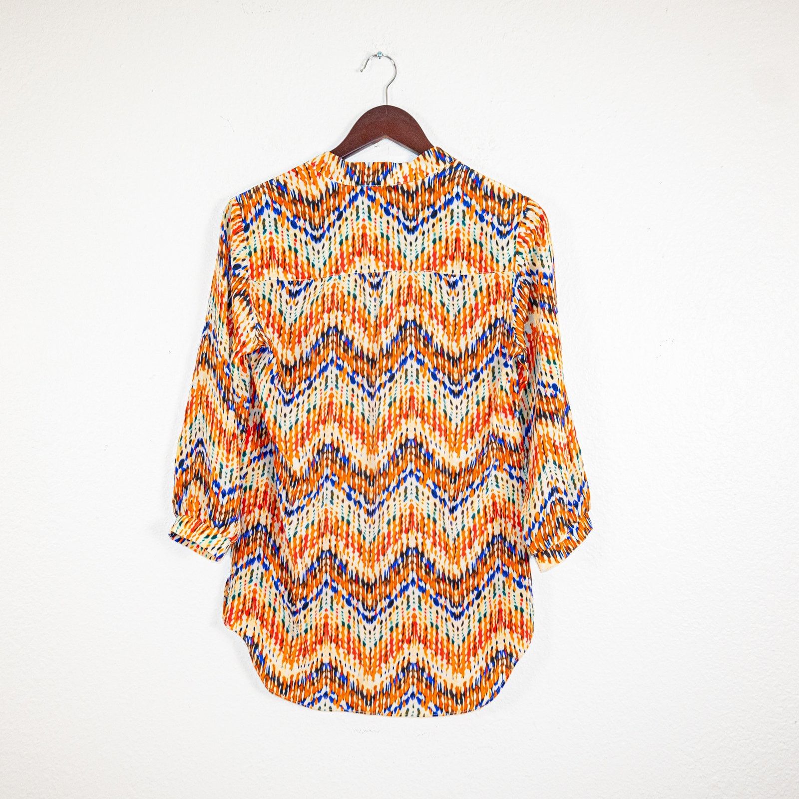 Amanda Uprichard Amanda Uprichard 100% Silk blouse zip Chevron Popover Size S / US 4 / IT 40 - 6 Thumbnail