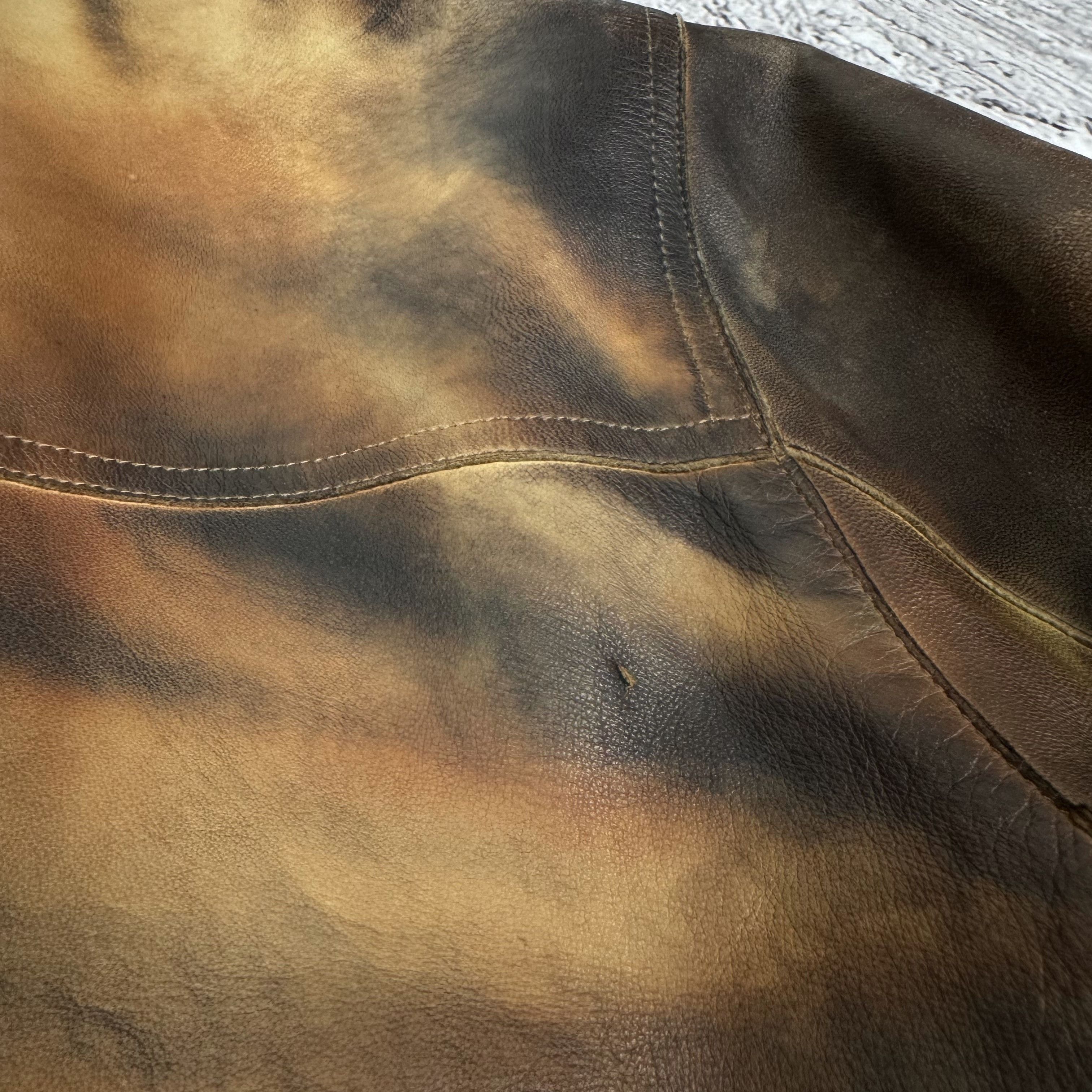 Mulberry Mulberry Men's Distressed Leather Full Zip Biker Jacket 40 Size US M / EU 48-50 / 2 - 11 Thumbnail
