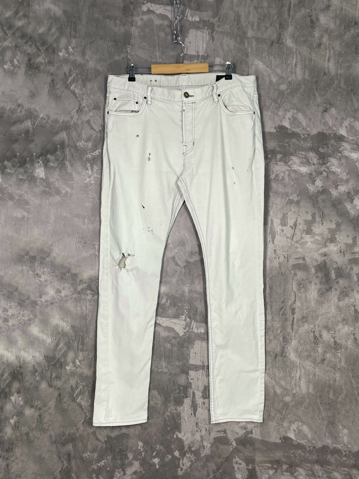 Allsaints All Saints Cigarette Danaged Distressed Knee Denim Pants Size US 36 / EU 52 - 1 Thumbnail