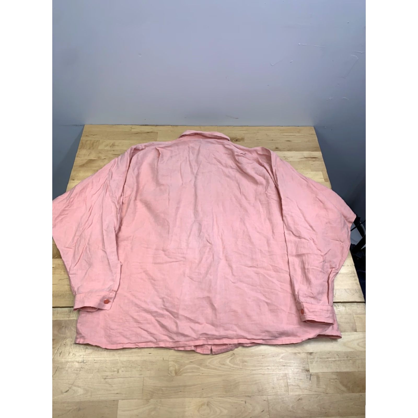 Vintage VINTAGE Casey & Usd Shirt Women M Pink Long Sleeve Button-Up Linen Blend Oversize 12865 Size M / US 6-8 / IT 42-44 - 7 Thumbnail