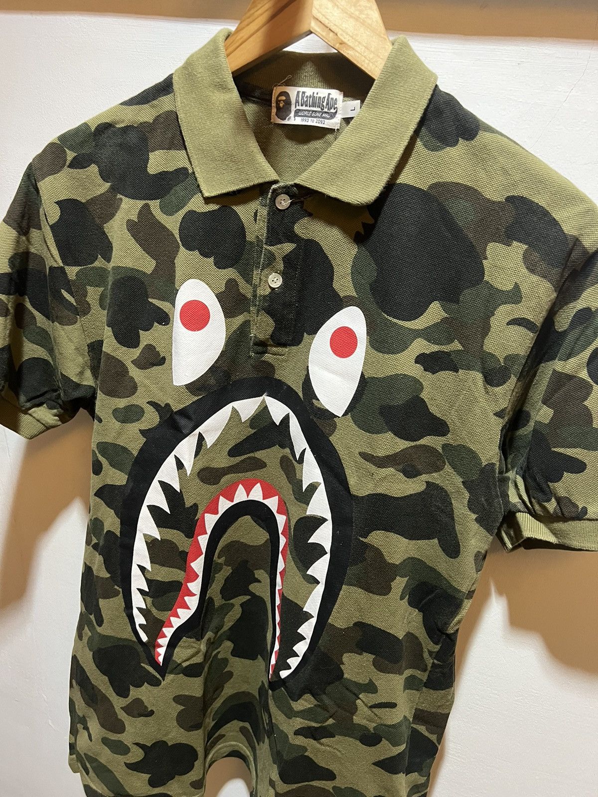 Bape Bape shark camo poloshirt Size US L / EU 52-54 / 3 - 3 Thumbnail