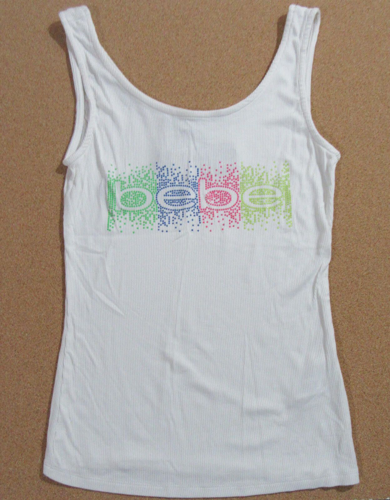 United Colors Of Benetton Bebe Rainbow Dot Logo Tank Top White Size Large NEW Size L / US 10 / IT 46 - 1 Thumbnail