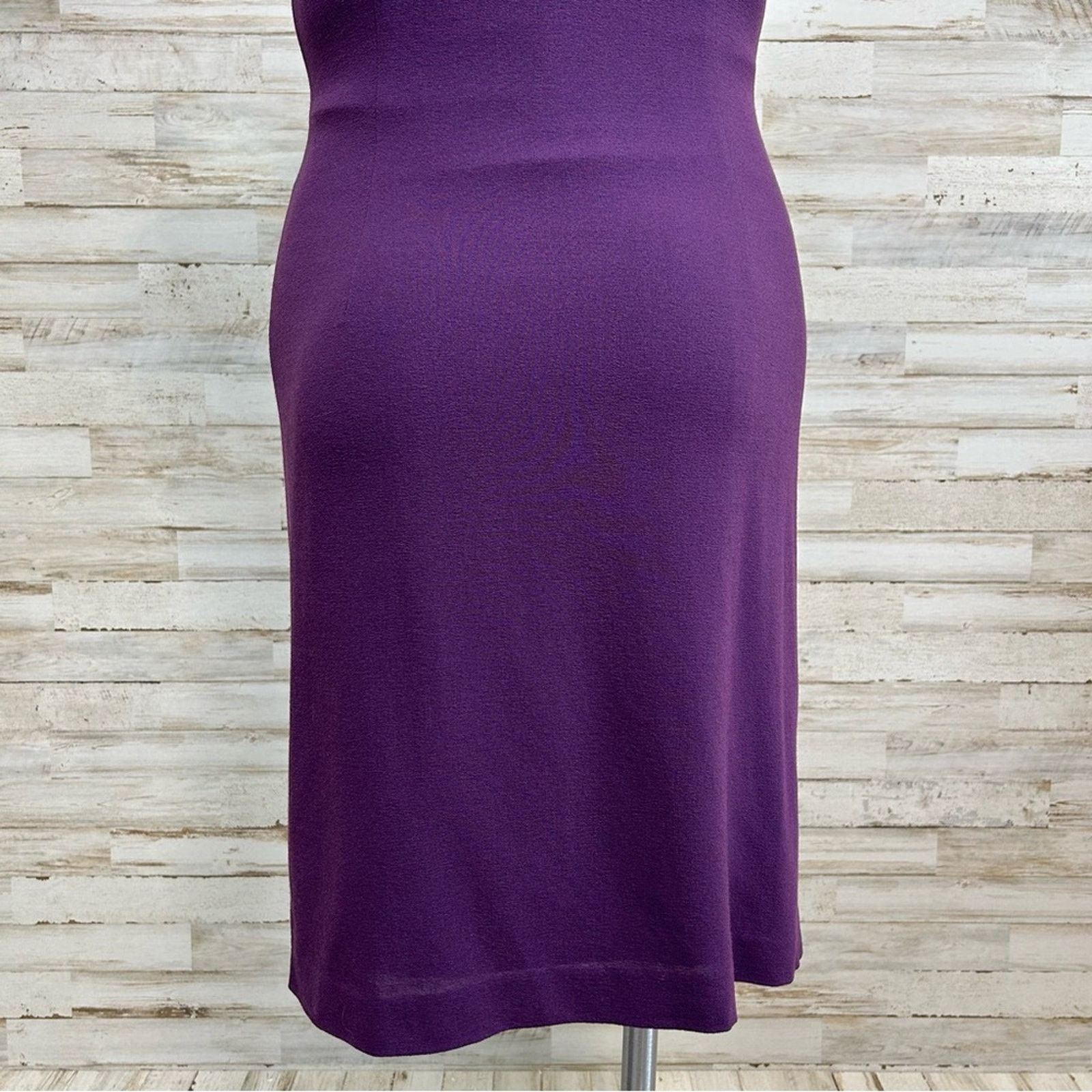 Elie Tahari Elie Tahari Ruffle Wool Blend Sheath Dress Size 8 Purple Size M / US 6-8 / IT 42-44 - 10 Thumbnail
