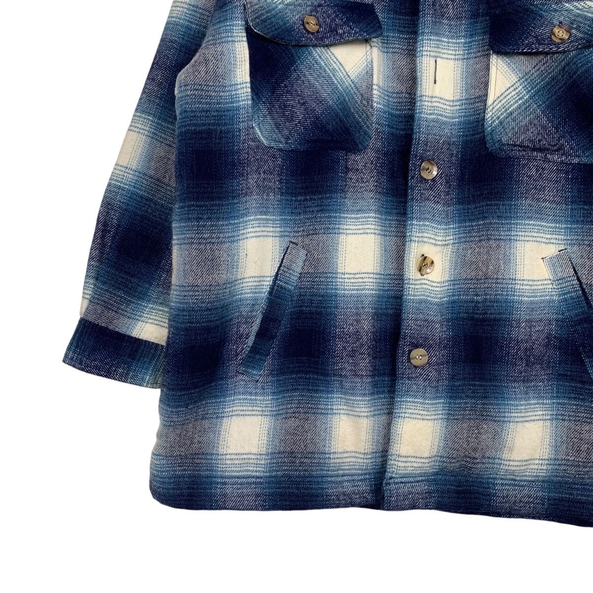 Flannel HILL CROP Shadow Plaid Fleece Lined Flannel Jacket #2187-C97 Size US L / EU 52-54 / 3 - 5 Thumbnail
