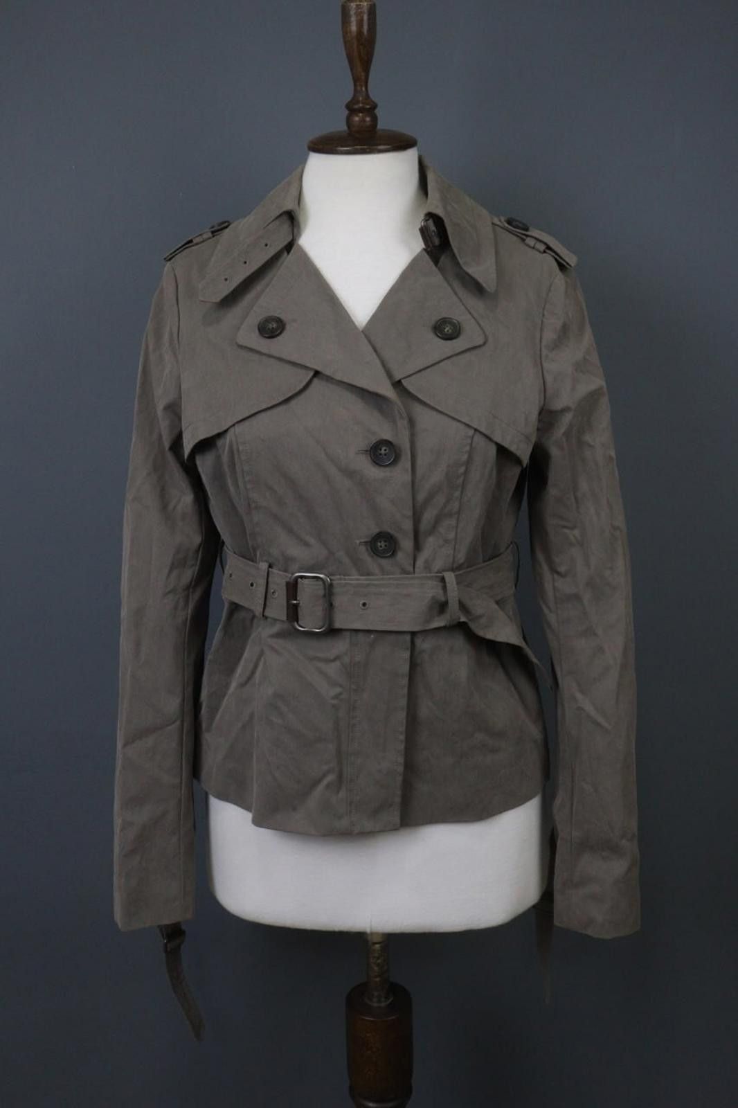 Allsaints All Saints Brown Belted Waist Zip Crop Trench Coat Size 12 Size XL / US 12-14 / IT 48-50 - 1 Thumbnail