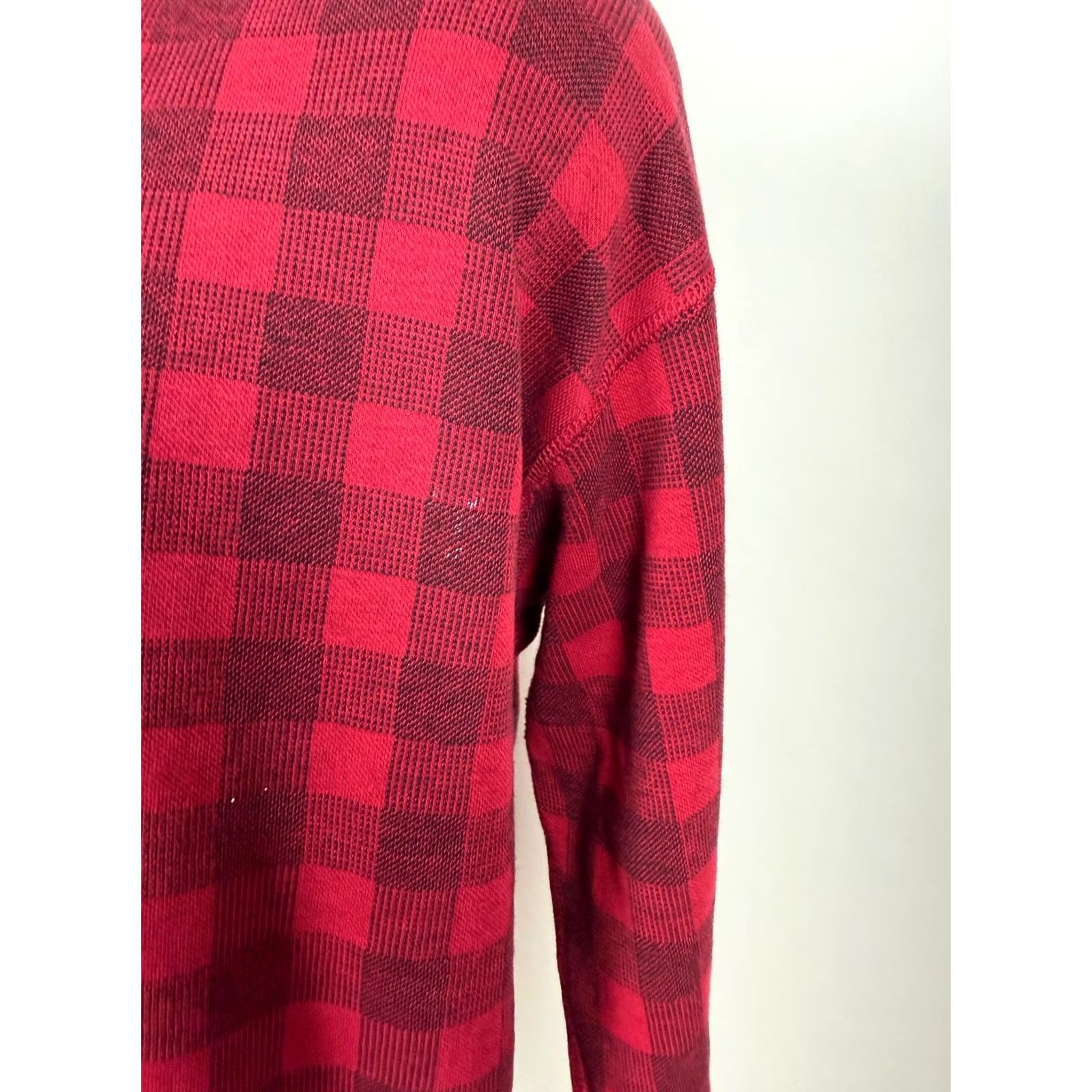 Eddie Bauer Vintage Eddie Bauer Henley Shirt Men M Red Check 90s Outdoors Cotton Knit Size US M / EU 48-50 / 2 - 5 Thumbnail