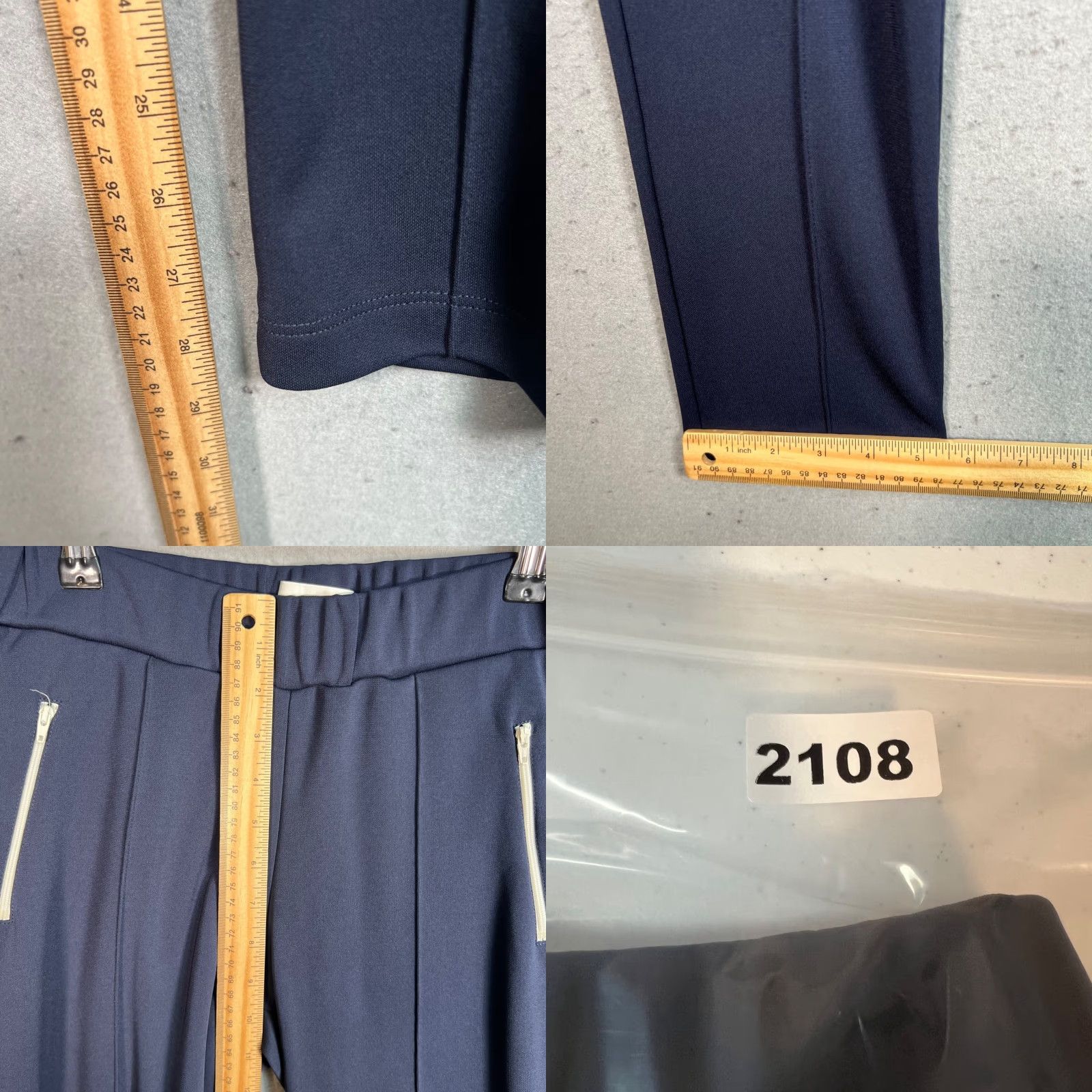 Vintage Les Coyotes De Paris Womens 16 Blue Slim-Fit Pants With Front Zipper Pockets Size 38" / US 16 / IT 52 - 8 Thumbnail