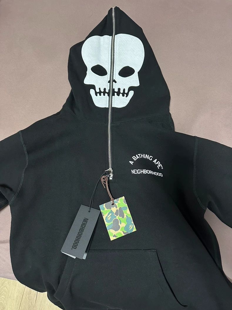 トップス BAPE x NEIGHBORHOOD HOODIE BAPE x Neighborhood Two Face Half Zip Pullover Hoodie Black
