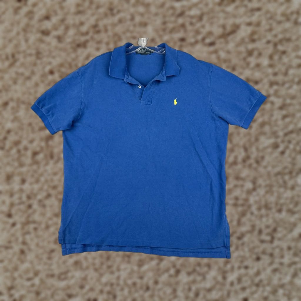 Ralph Lauren VINTAGE Ralph Lauren Polo Shirt Adult XL Blue 100% Cotton Jersey Short Sleeve Embroidered Logo Mens Modern Sports Summer 90s? Size US XL / EU 56 / 4 - 1 Thumbnail