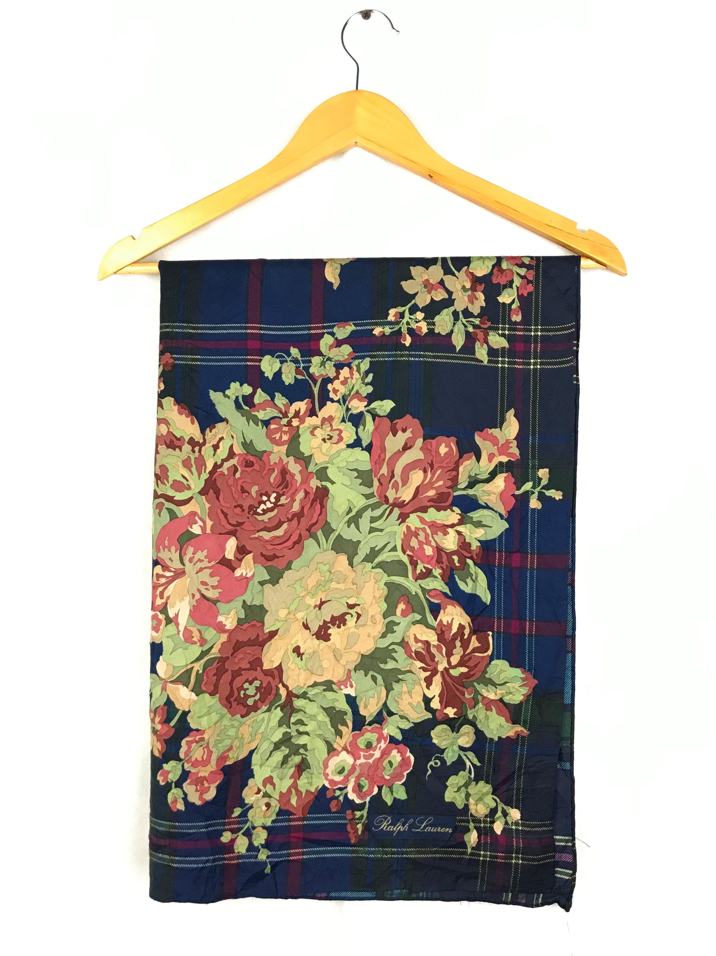 Ralph Lauren RL603 Vintage Ralph Lauren Silk Scarf Shawl Designer Scarf Size ONE SIZE - 2 Thumbnail