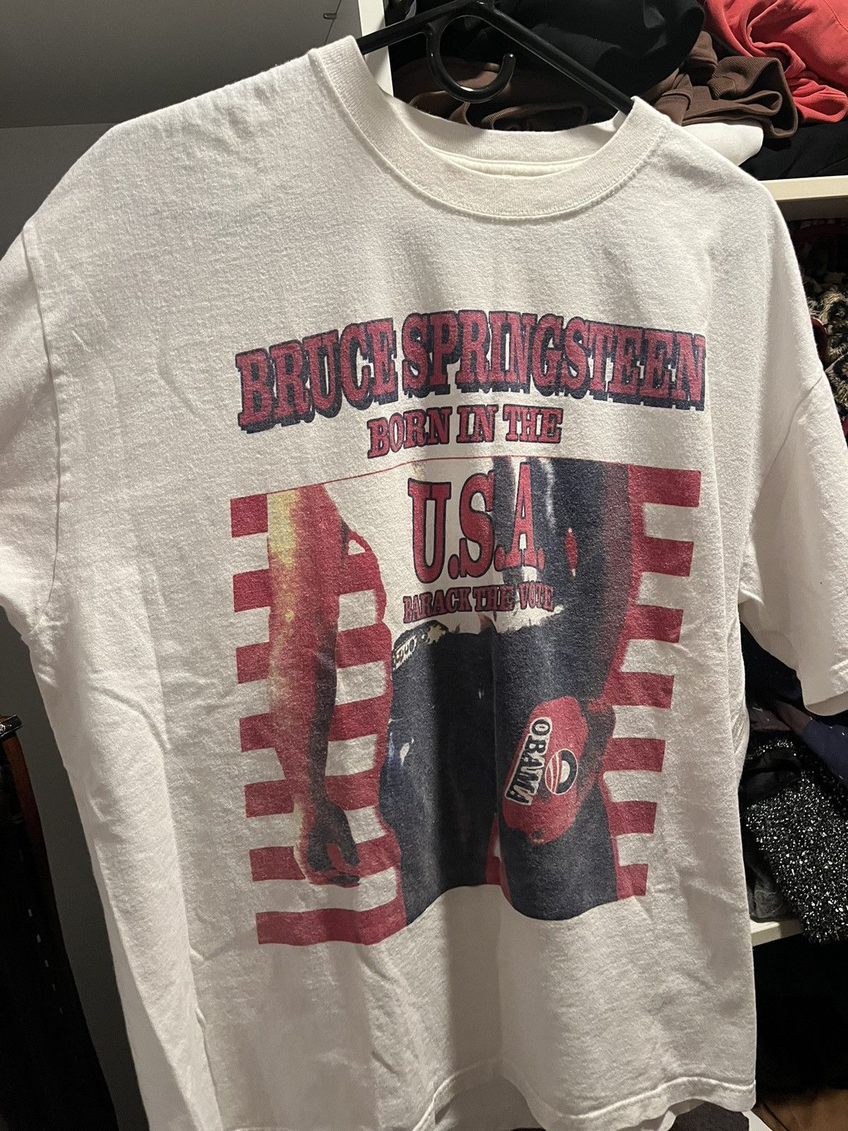 image of Bruce Springsteen Obama Concert in White, Men's (Size XL)