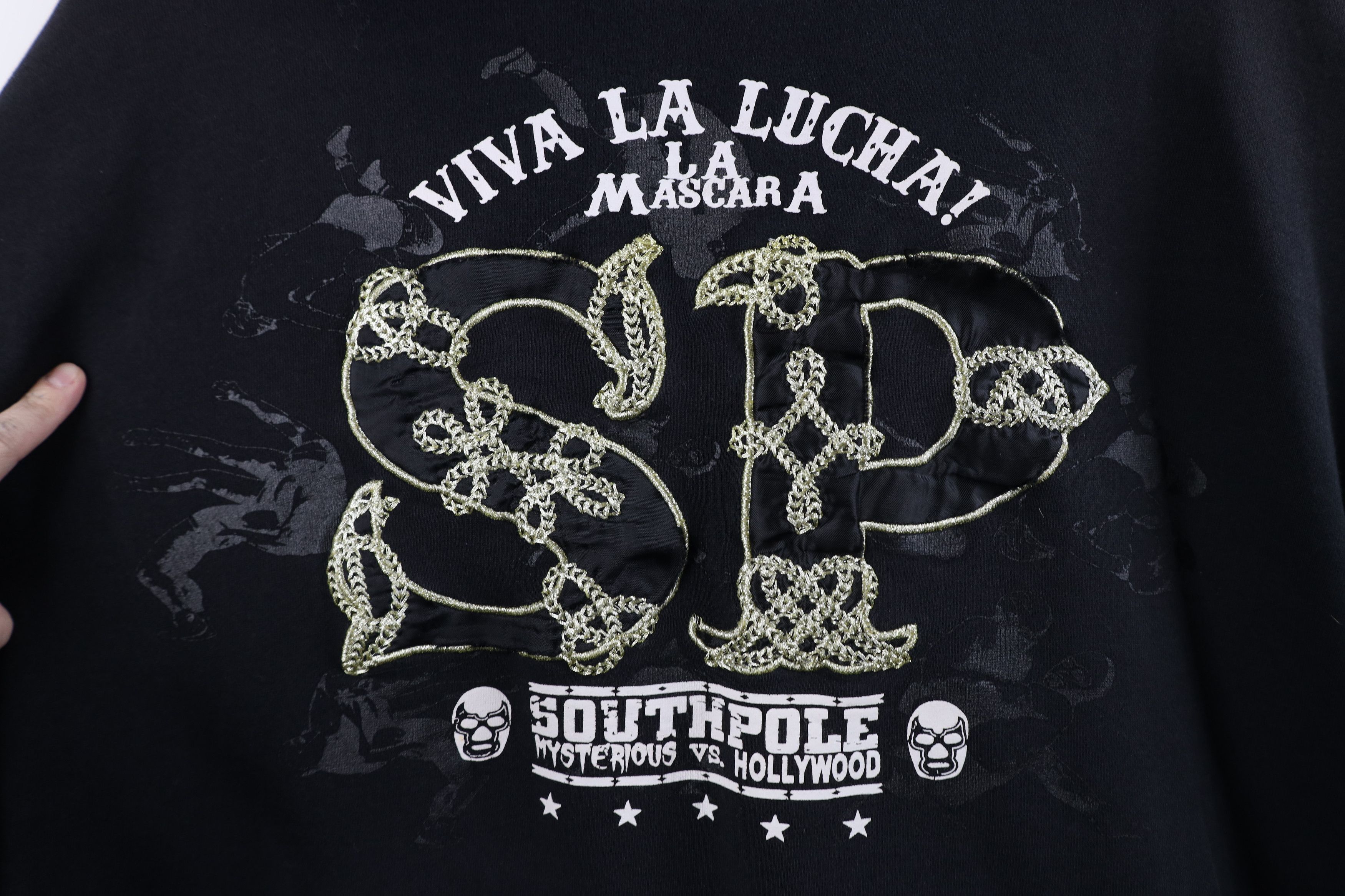 Vintage Vintage Y2K Southpole Viva La Lucha Mexican Wrestling Hoodie Size US XXL / EU 58 / 5 - 12 Thumbnail