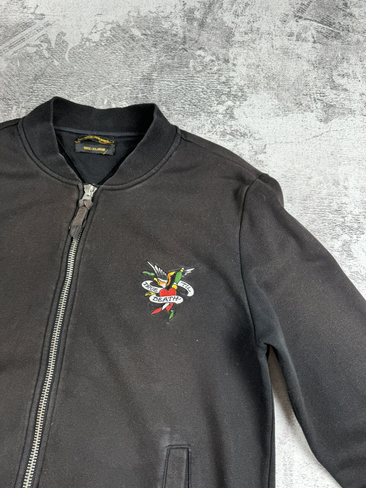 Ed Hardy Ed Hardy Y2K Sun Faded Till Death Bomber Hoodie Pullovover Size US XL / EU 56 / 4 - 13 Thumbnail
