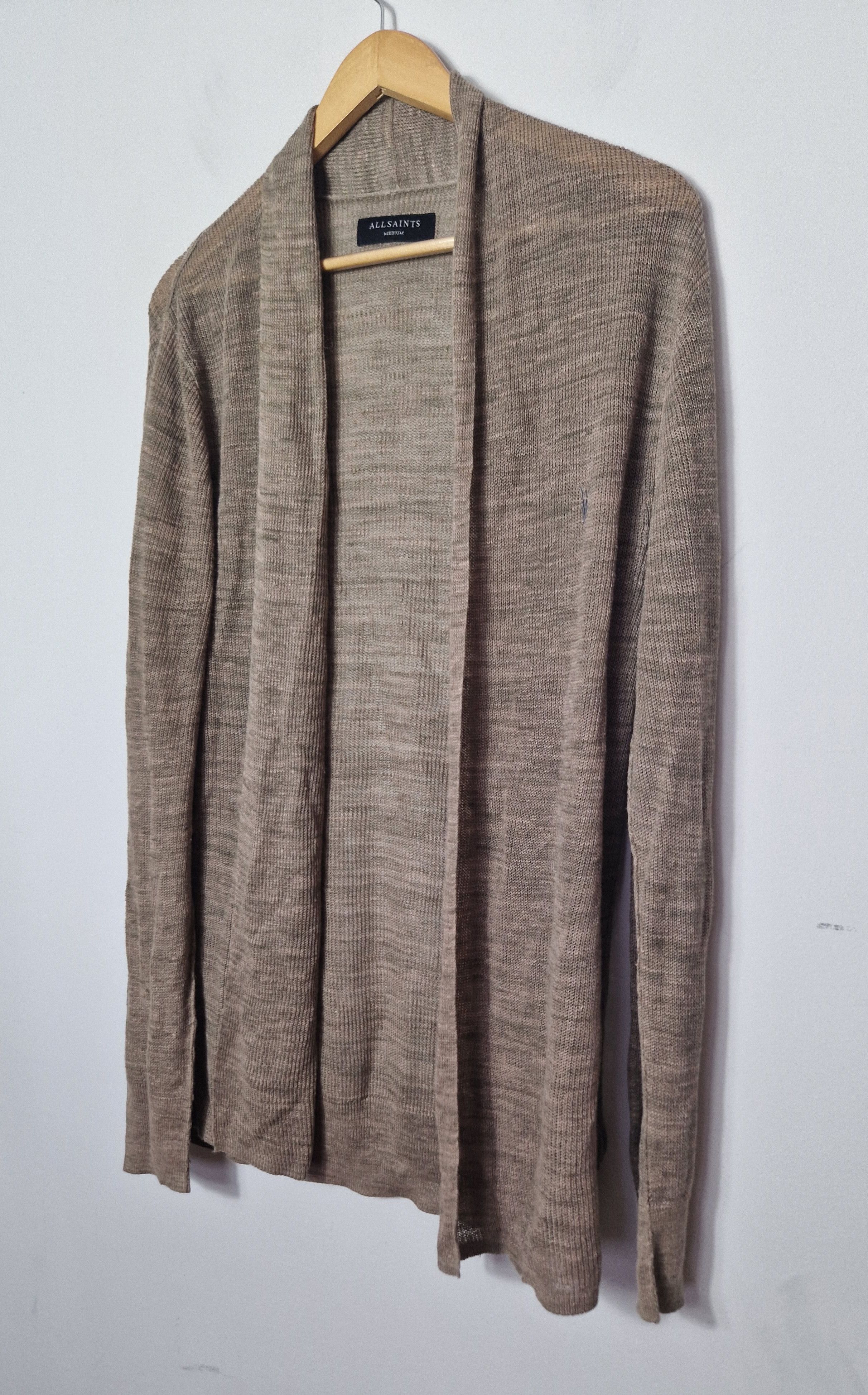 Allsaints Allsaints beige linen joshua cardigan Size US M / EU 48-50 / 2 - 2 Thumbnail