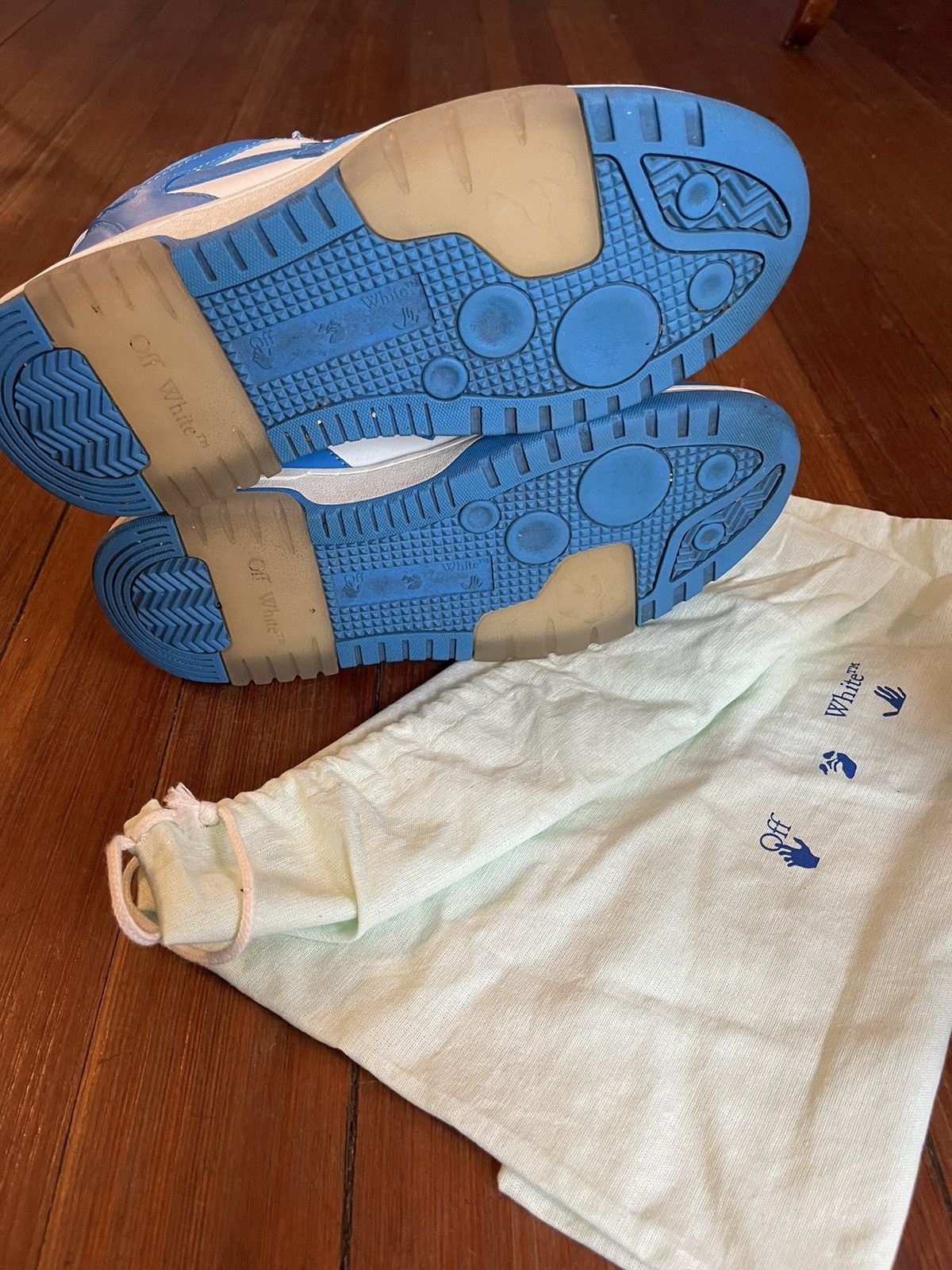 Off-White Off-White Out of Office Leather white/blue sneakers Size US 8 / IT 38 - 5 Thumbnail