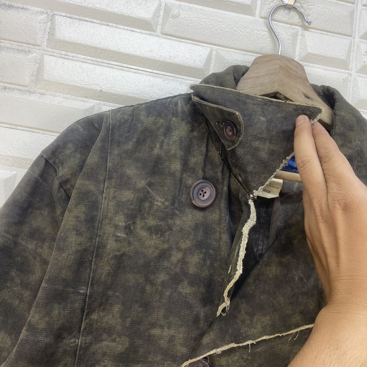Woolrich Woolen Mills Vtg Woolrich Camouflage Distressed Double Breasted Jacket Size US M / EU 48-50 / 2 - 11 Thumbnail