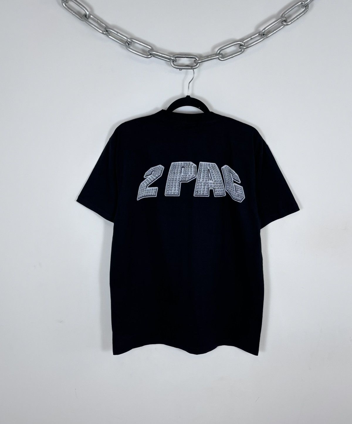 Rap Tees Vintage 2Pac Makaveli Against All Odds Rap Song Black Tee Size US L / EU 52-54 / 3 - 2 Thumbnail