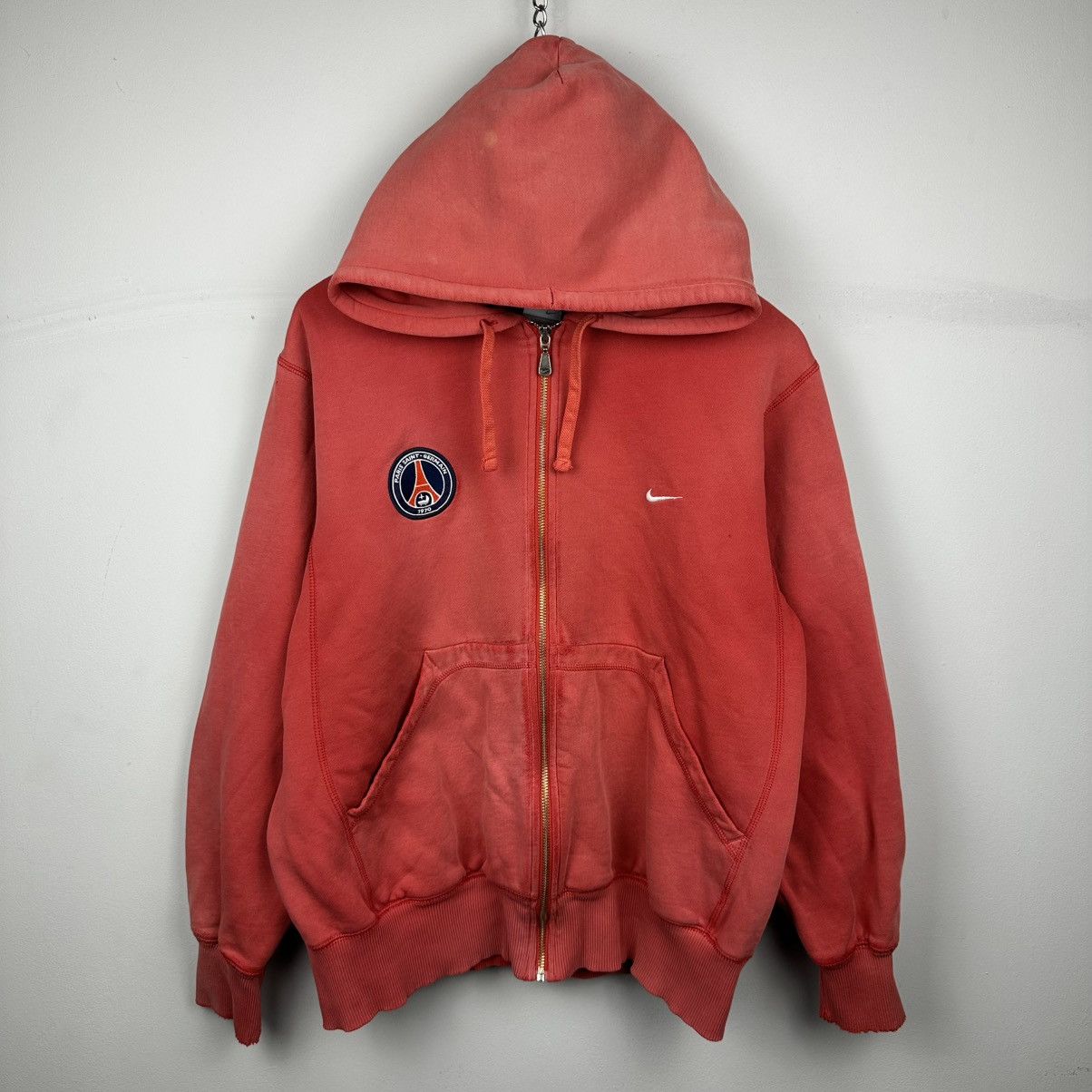 Nike Vintage Nike PSG Distressed Crazy Faded Zip Hoodie Size US M / EU 48-50 / 2 - 1 Thumbnail