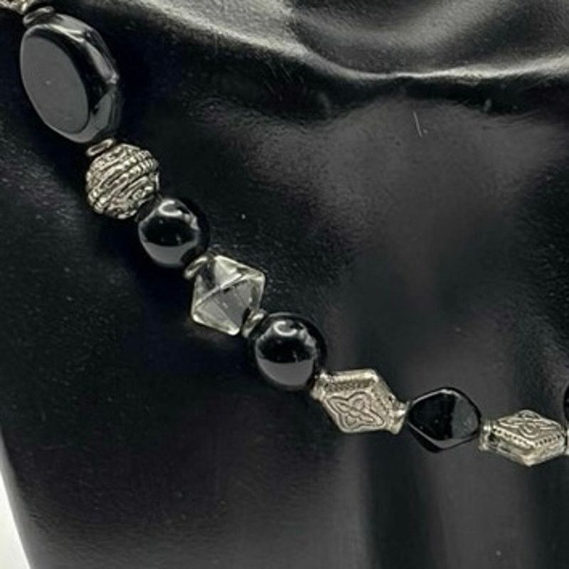 Other Silver & Black Beaded Necklace Size ONE SIZE - 3 Thumbnail