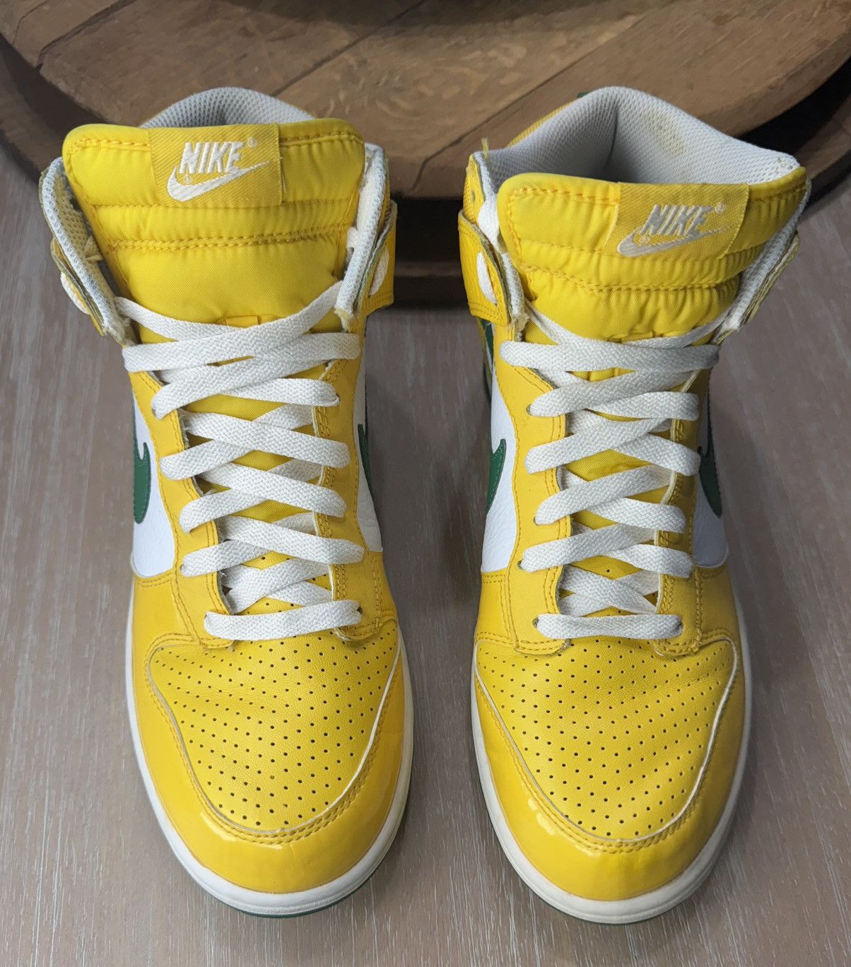 Sz 9.5 - Nike Dunk High Yellow Pine Green Brazil 317982-731