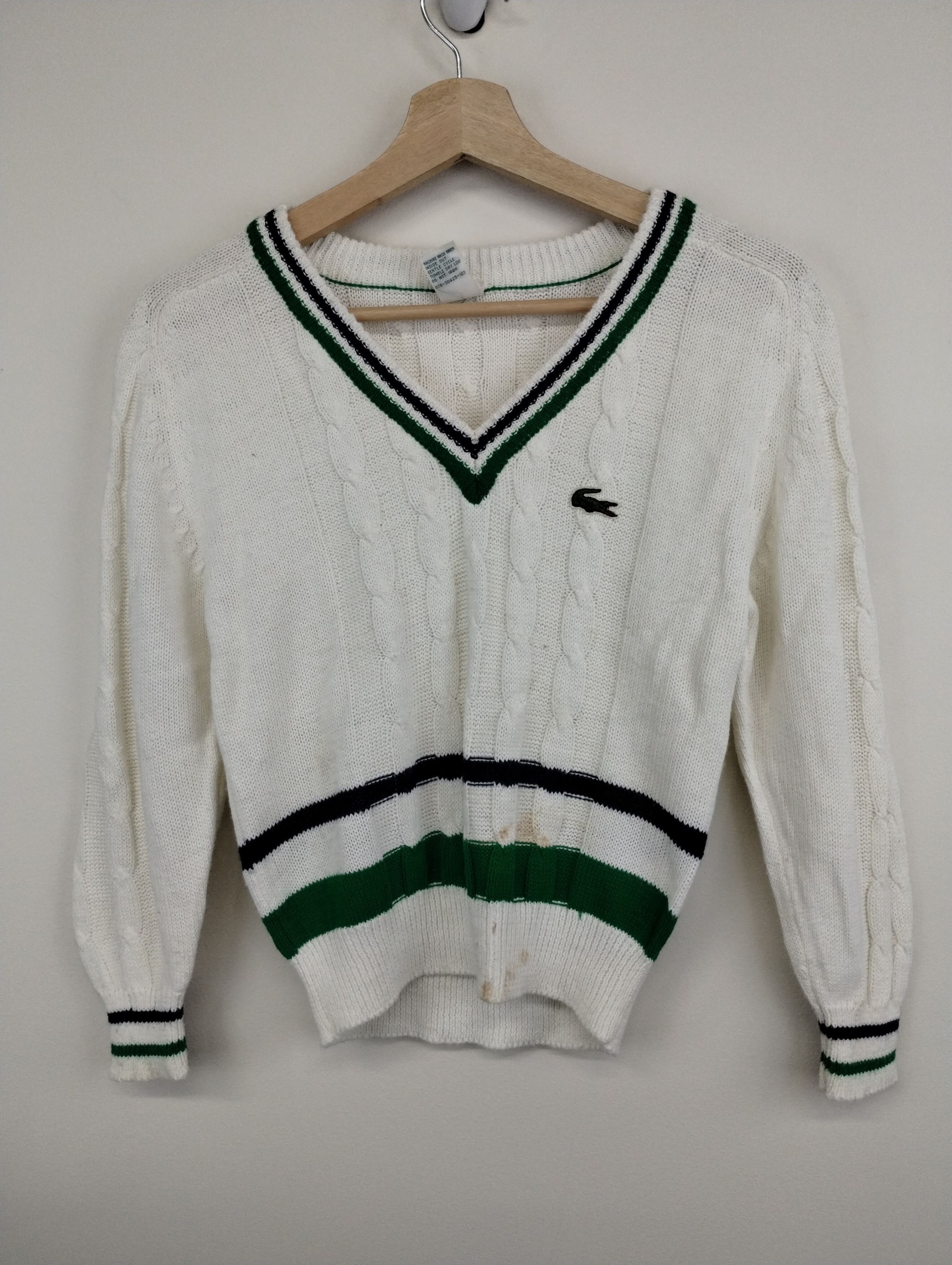 Lacoste Vintage 90s Lacoste Cableknit Sweater Size US XS / EU 42 / 0 - 1 Thumbnail
