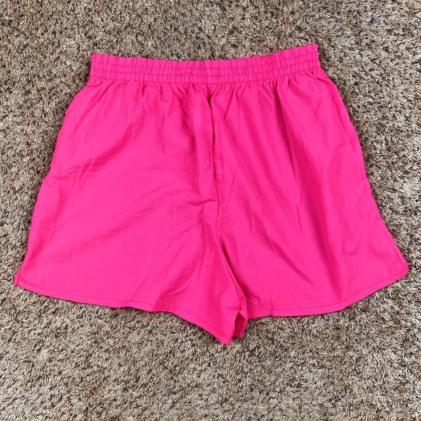 Athletic Works VINTAGE 90s Neon Pink 30” Waist Nylon Lightweight Summer Shorts Women XL Athletic Works/Nylon/Activewear Size 40" / US 18 - 3 Thumbnail