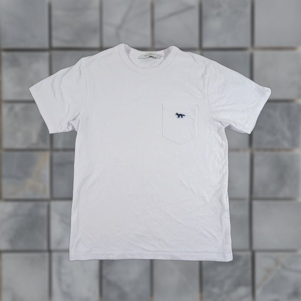 Vintage Maison Kitsune Men's Short Sleeve Pocket Tee XS White Crewneck T-Shirt Size US XS / EU 42 / 0 - 1 Thumbnail