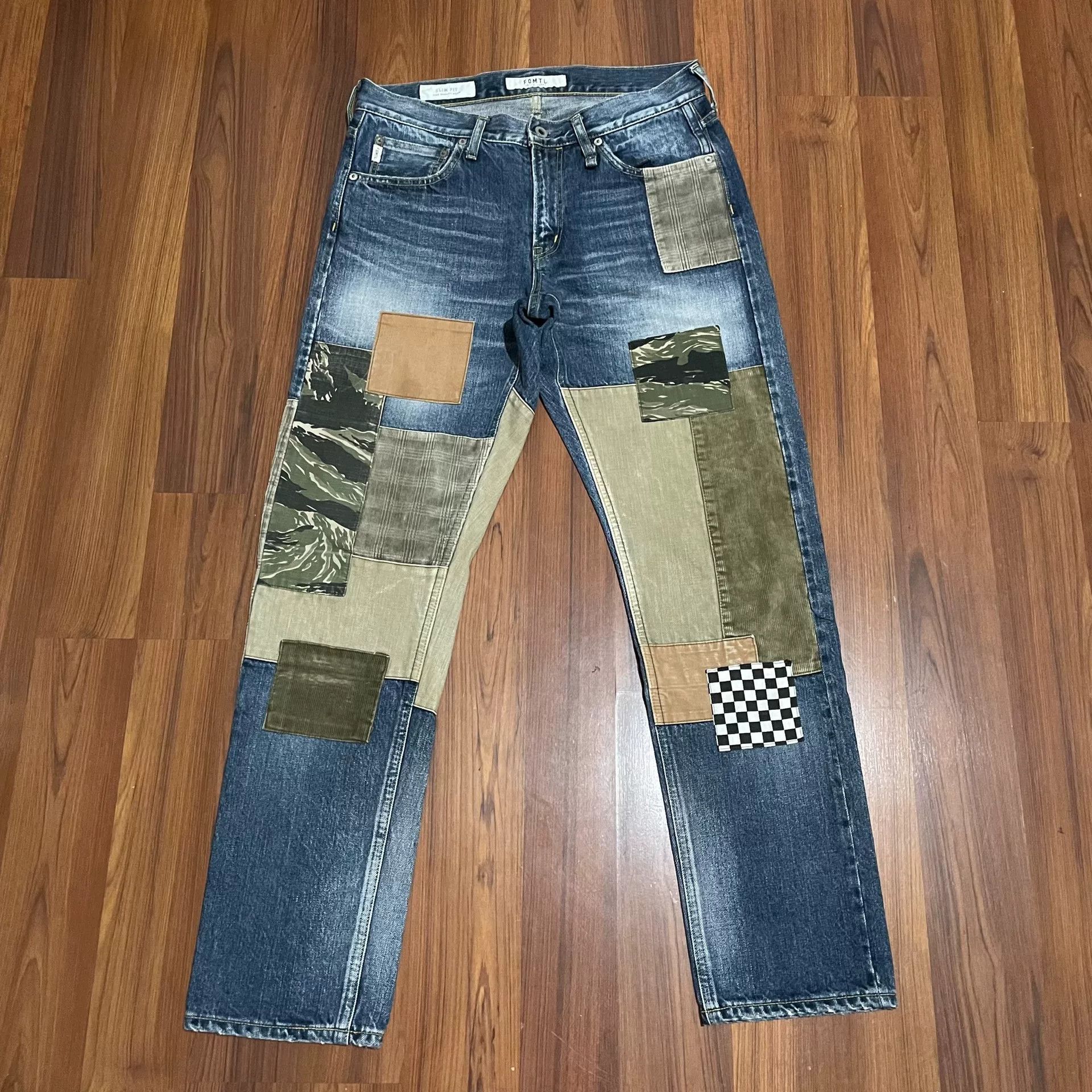 FDMTL FDMTL Patchwork Tiger Stripe Corduroy Jeans Size US 26 / EU 42 - 1 Thumbnail