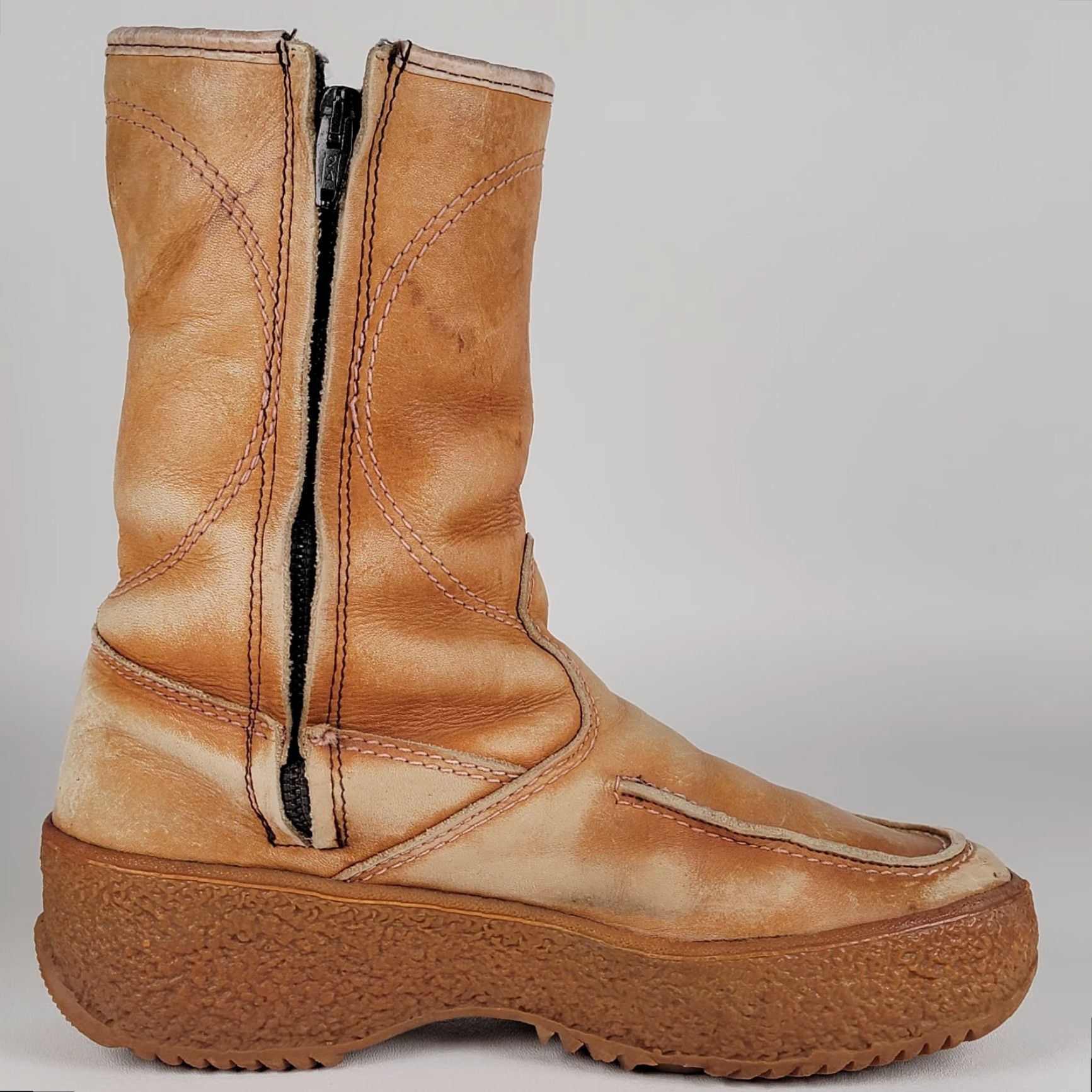 Vintage VINTAGE La Mondiale Italy Rambo Mens Boots Sherpa Lined Brown Leather Size 8 Beige Snow Boot Size US 7 / EU 40 - 6 Thumbnail