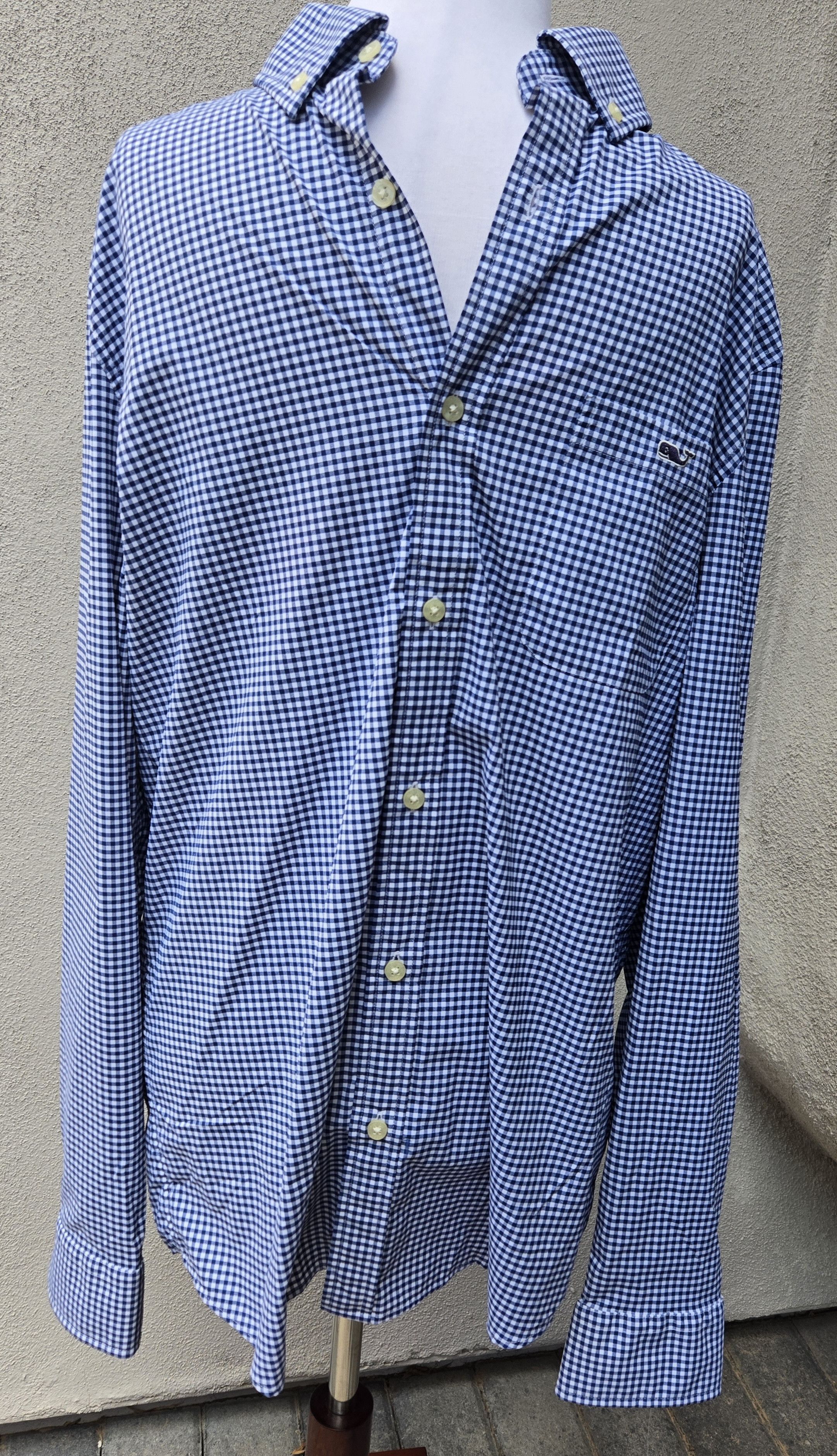 Vineyard Vines Vineyard Vines Men's Blue/white gingham Classic Tucker Shirt Size US M / EU 48-50 / 2 - 1 Thumbnail