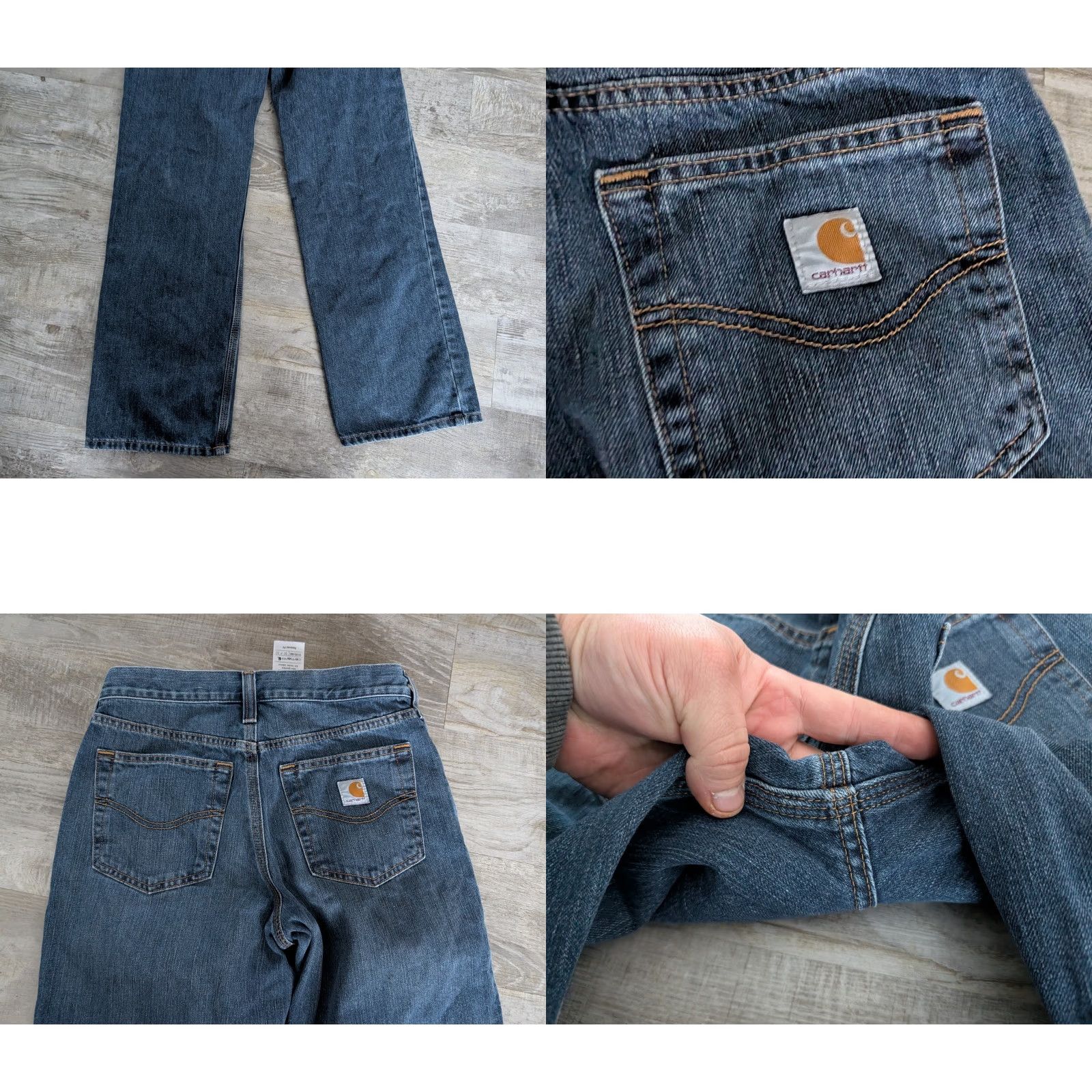 Carhartt VINTAGE Carhartt Jeans 30x32 Relaxed Fit Holter Blue Denim Mens 5-Pocket Solid Rock 101483-968 EUC Size US 30 / EU 46 - 9 Thumbnail