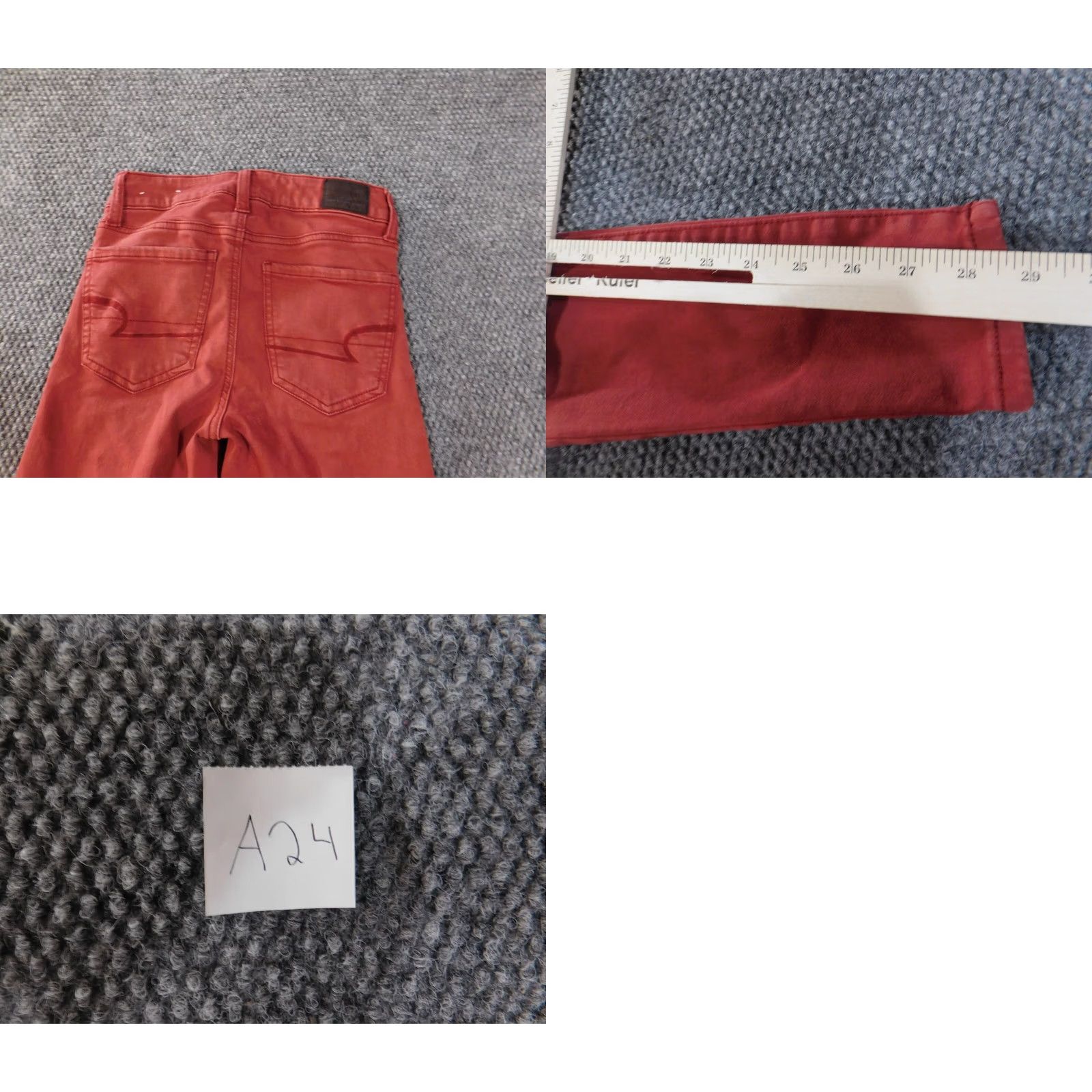 American Eagle Outfitters American Eagle Outfitters Jeans Jegging Red Womens 0 Stretch Denim Dark 28in Inseam Mid Rise Regular Life: Classic N/A Size 25" / US 0 / IT 36 - 8 Thumbnail